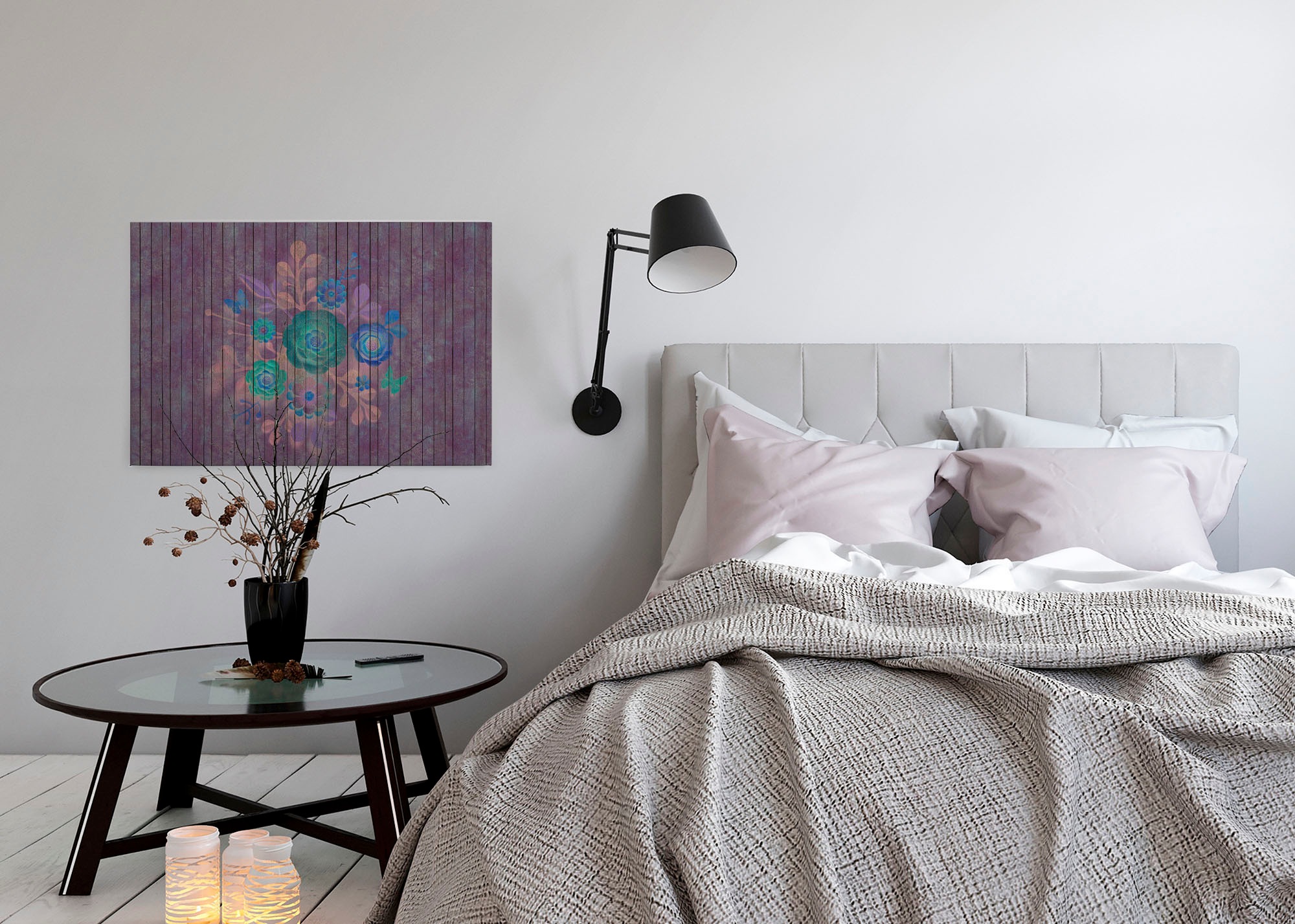 A.S. Création Leinwandbild »spray bouquet«, Kunst-Blumen-Kinder, (1 St.), Keilrahmen Holz Blumen Floral Grafitti Leinwand-Bild Wohnzimmer modern