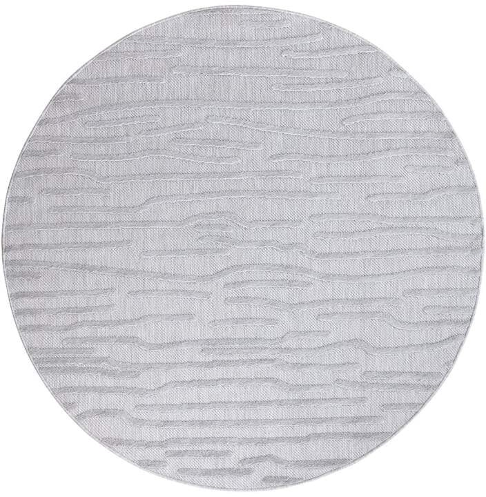 Carpet City Teppich »In-& Outdoorteppich Santorini 450, 3D-Effekt, Gestreift«, rund, 5 mm Höhe, Wetterfest & UV-beständig für Terrasse, Balkon, Küche, Flur
