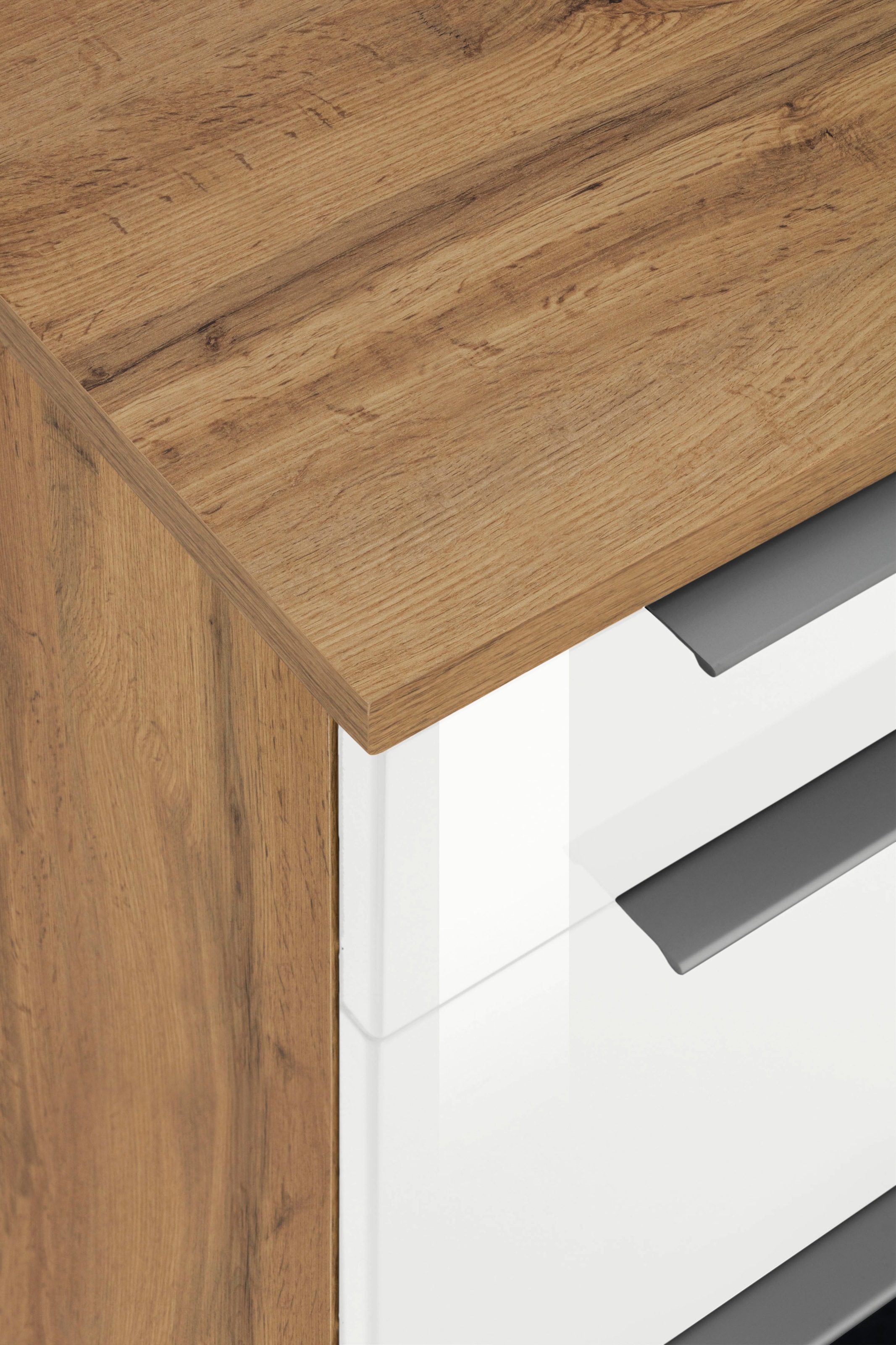 KOCHSTATION Küchenzeile »KS-Brindisi«, Breite 270 cm, wahlweise mit E-Geräten, mit MDF-Fronten und Regal