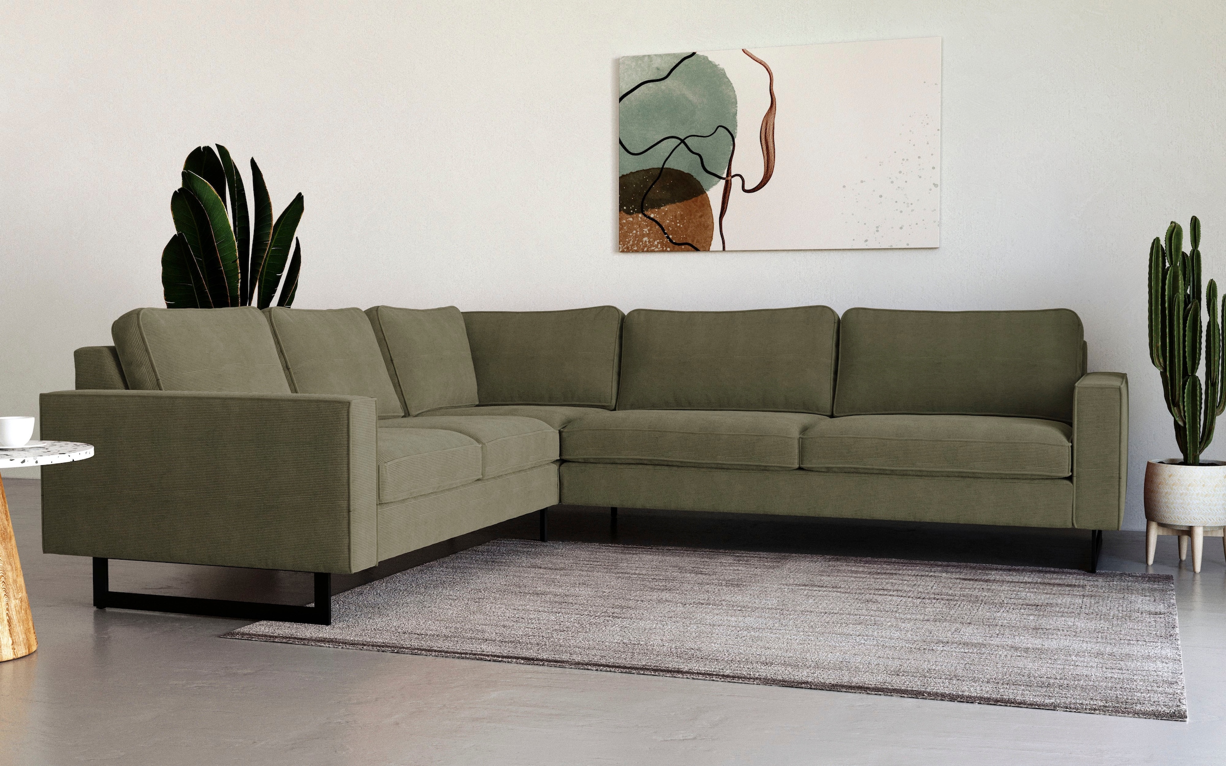 Places of Style Ecksofa »Pinto, 250/290 cm, langer Schenkel, XXL, Ottomane« günstig online kaufen