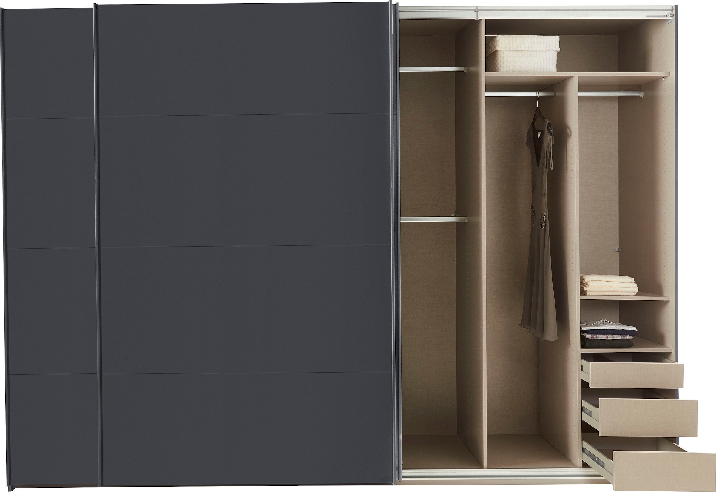 rauch Schwebetürenschrank »Kleiderschrank Schrank Garderobe TOPSELLER OTELI inkl. Inneneinteilung«, mit 3 Innenschubladen sowie zusätzlichen Einlegeböden MADE IN GERMANY
