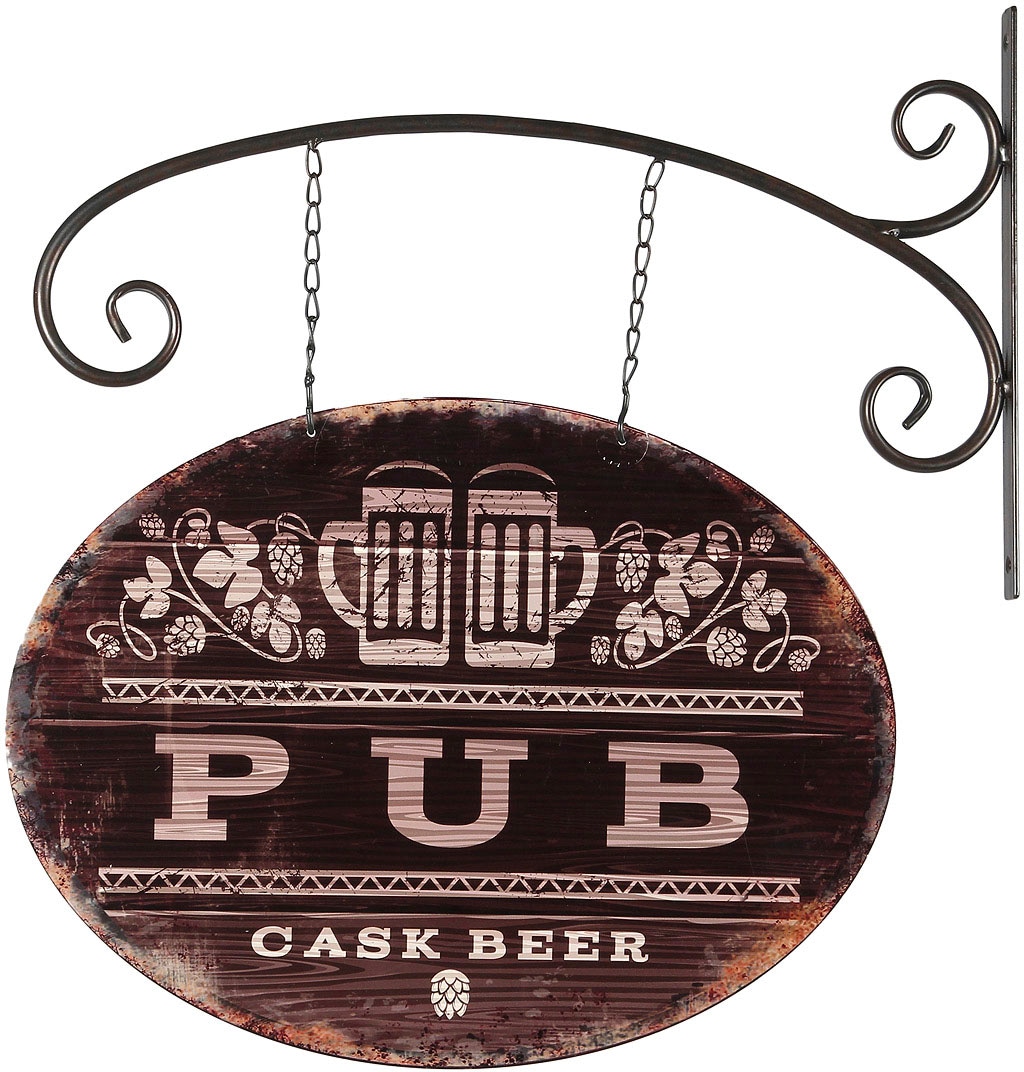 Ambiente Haus Metallbild »Pub Schild 48cm«, (1 St.)