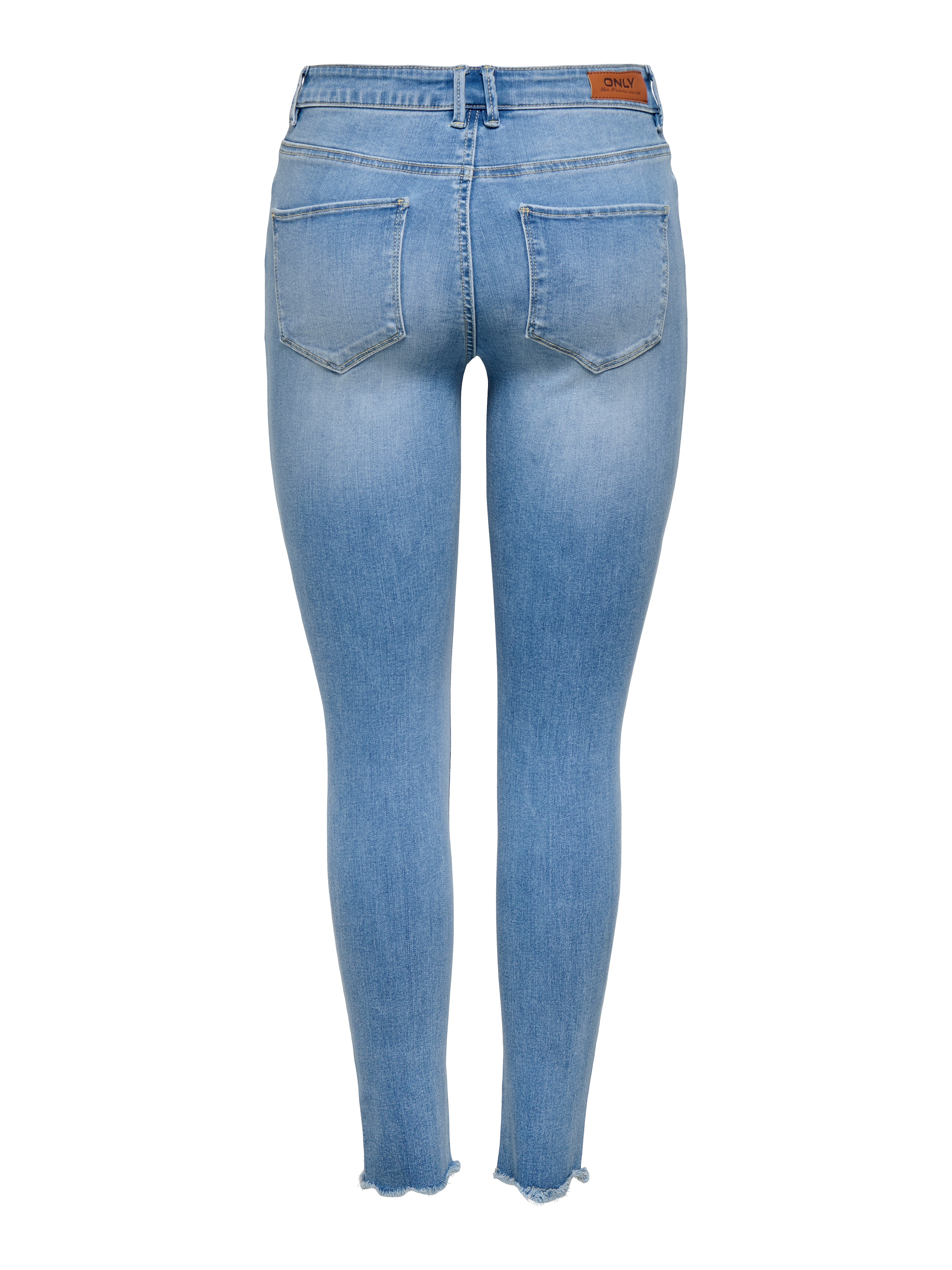 ONLY Skinny-fit-Jeans »ONBLUSH MW COIN PCK ANK RW DNM« Baumwollmischung, skinny fit, offener Saum, destroyed Effekte