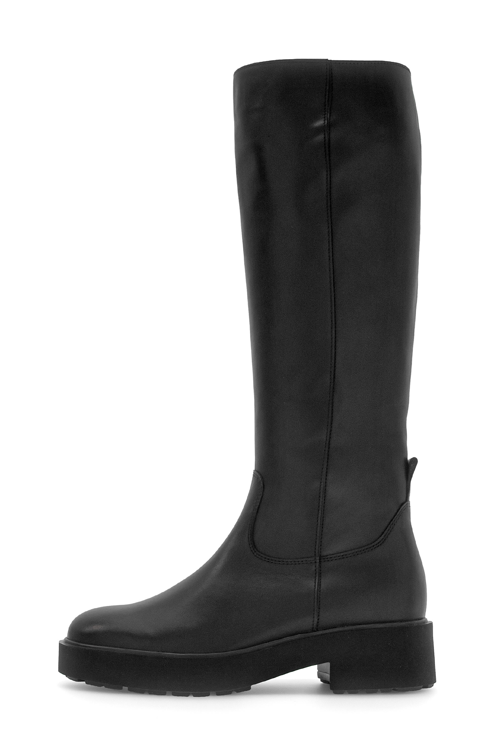 Stiefel , Blockabsatz, Langschaftstiefel, Reißverschlussstiefel mit Ziernähten, Gr. 36, schwarz