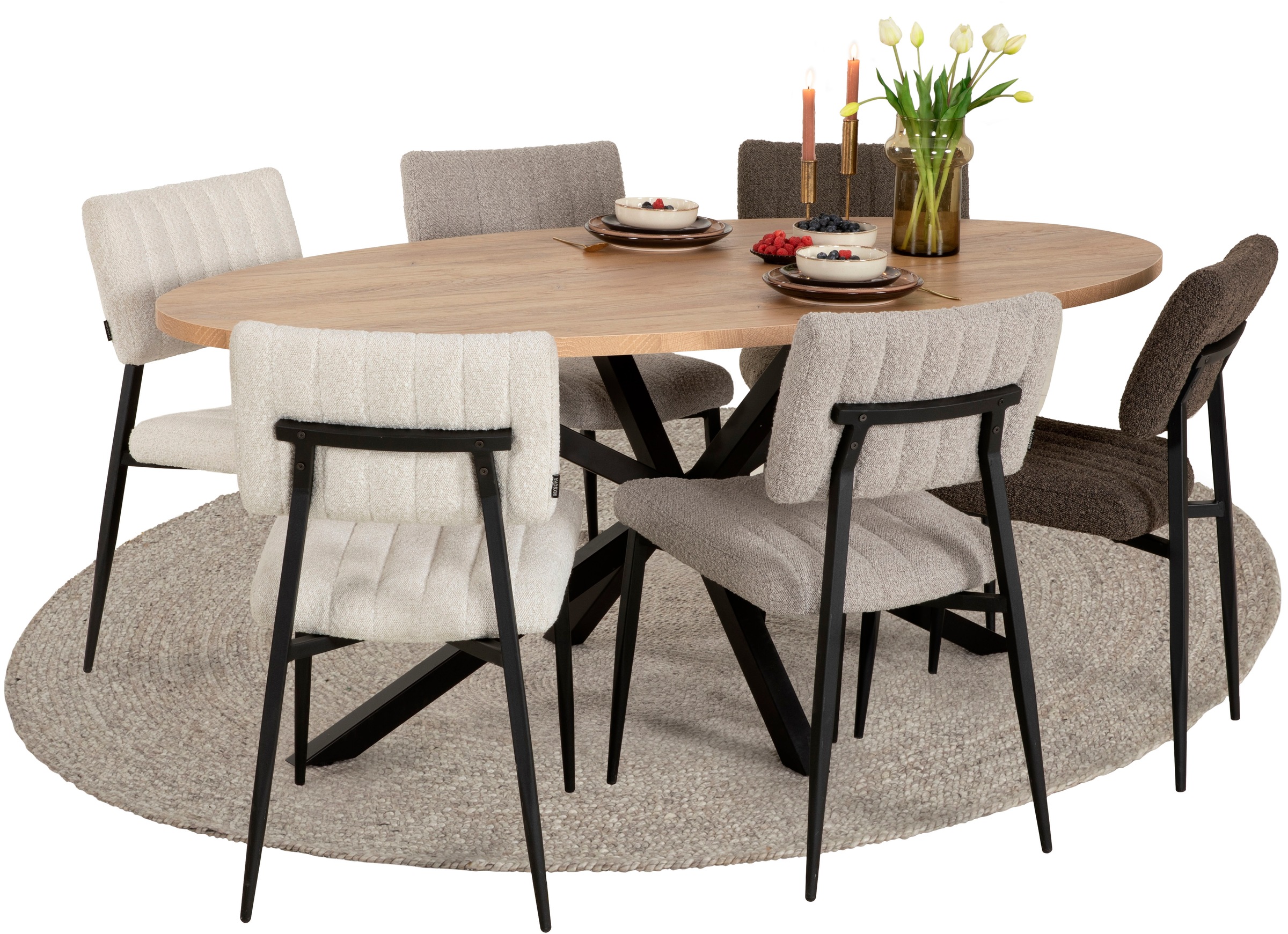 OMG Design Esszimmerstuhl »Dirk«, (Set), 2 St., Stoff, moderner Boucle Bezu günstig online kaufen