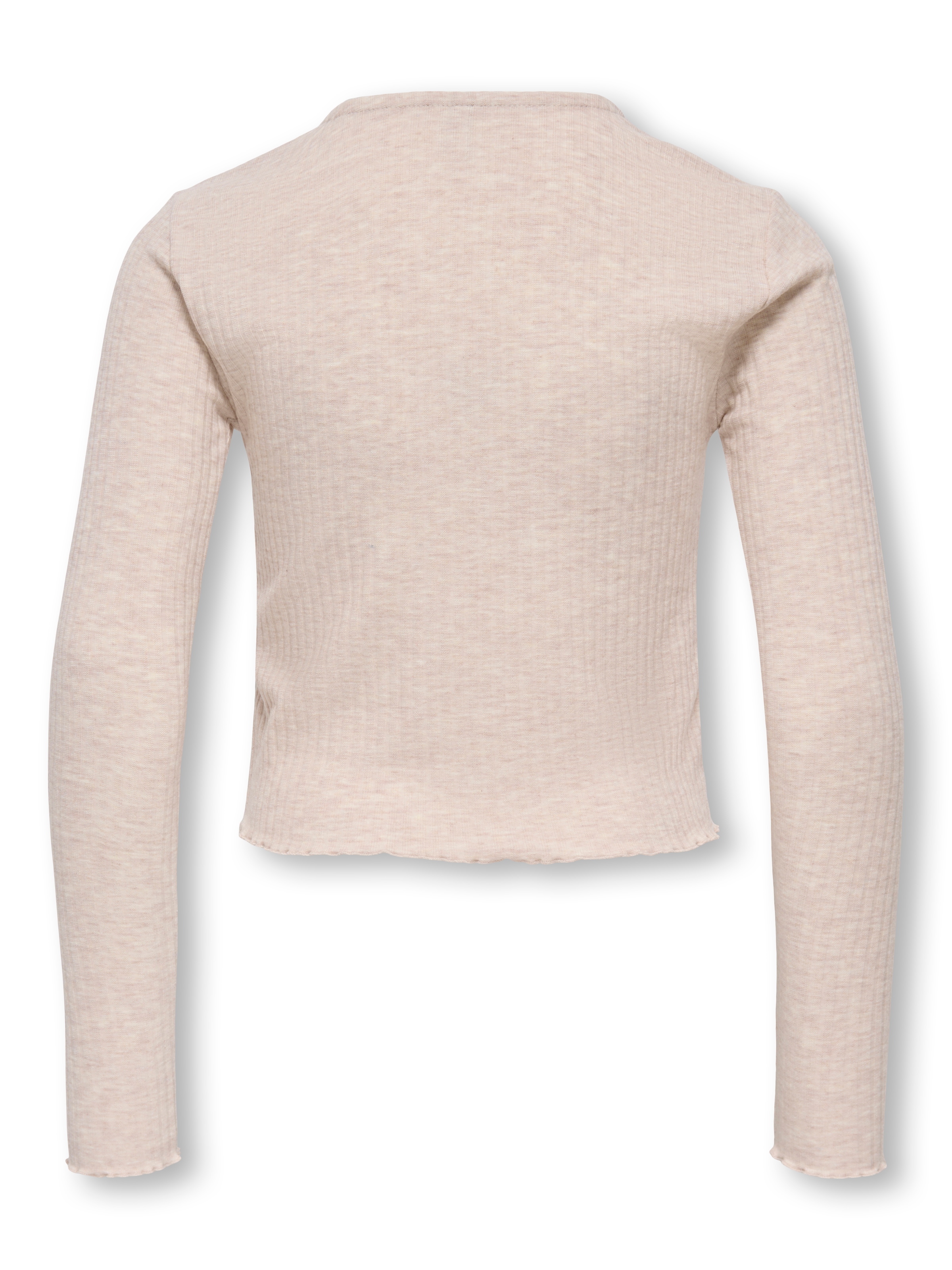 KIDS ONLY »KOGNELLA L/S O-NECK TOP JRS NOOS« in kurzer Form und mit süßen Wellenkanten am Saum