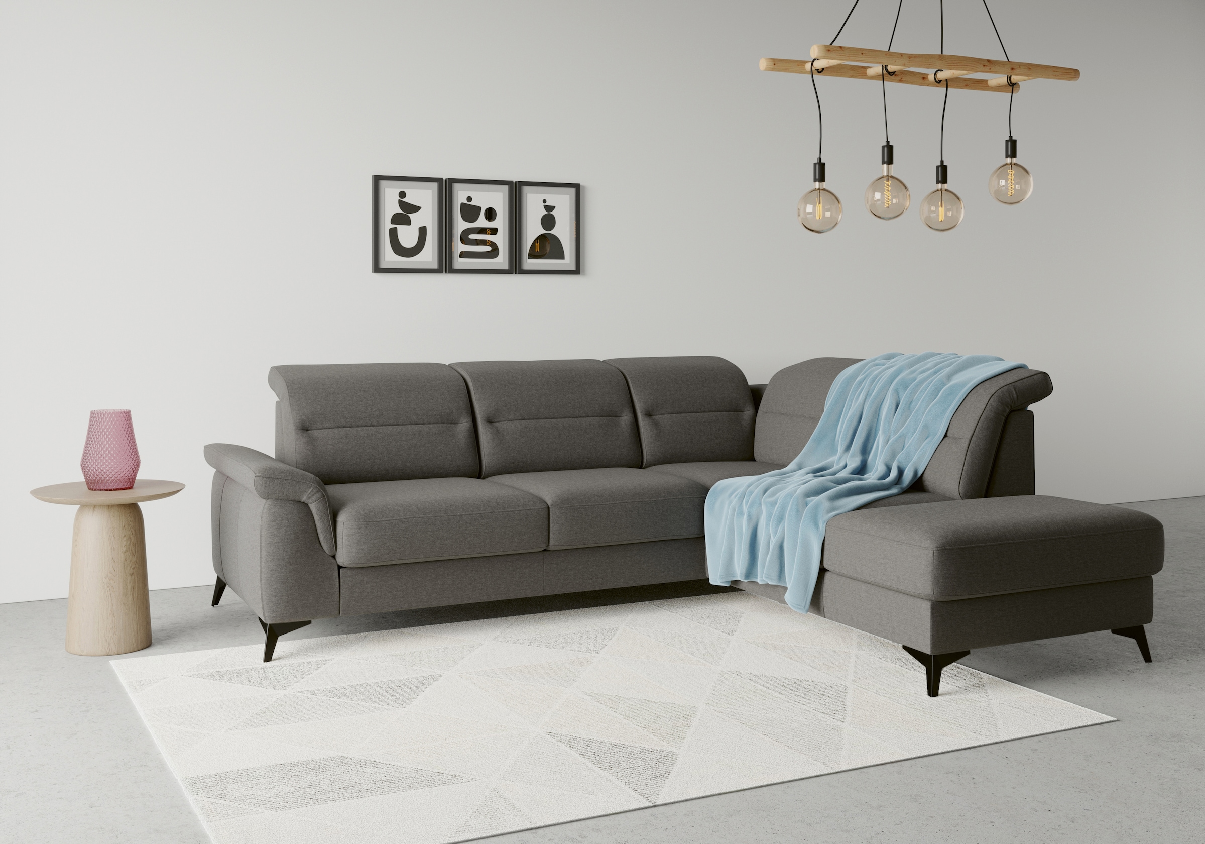 sit&more Ecksofa "Sinatra L-Form", mit Ottomane, optional mit Kopfteilverst günstig online kaufen