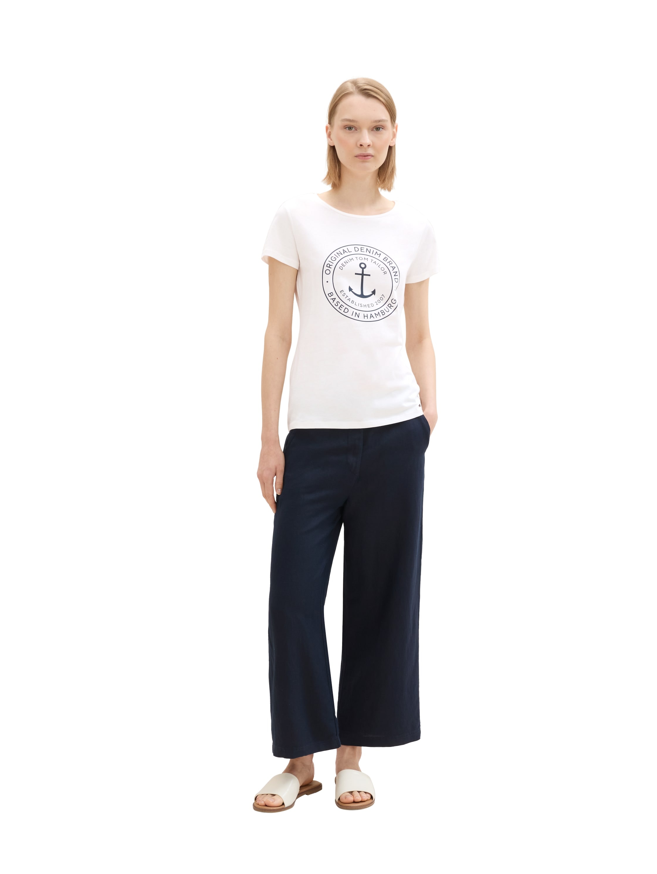 TOM TAILOR Denim T-Shirt, (Packung, 2 tlg.), Doppelpack mit Logo-Print