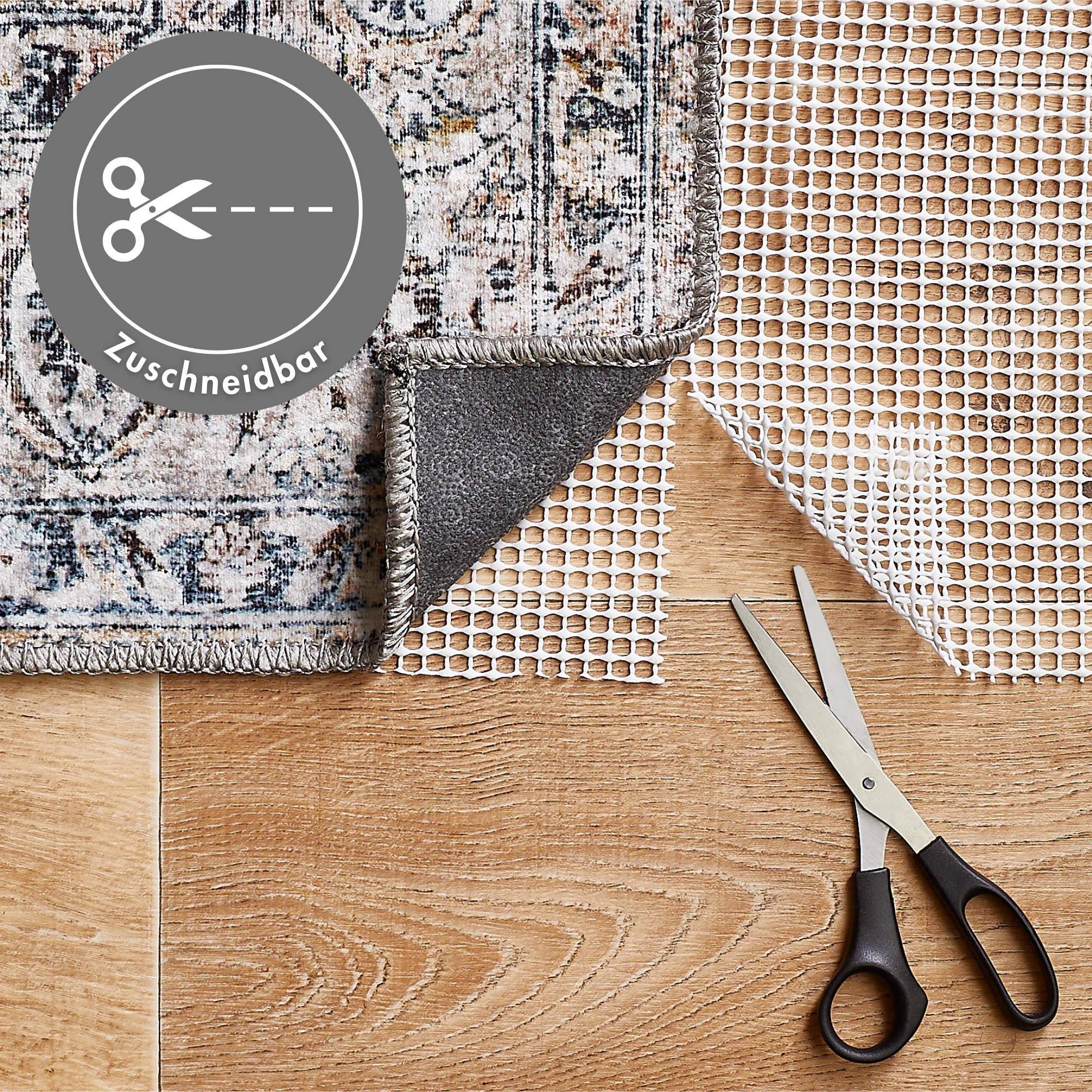 Andiamo Antirutsch Teppichunterlage »Teppich Stopp« Gitter-Rutschunterlage, individuell zuschneidbar, Kundenliebling