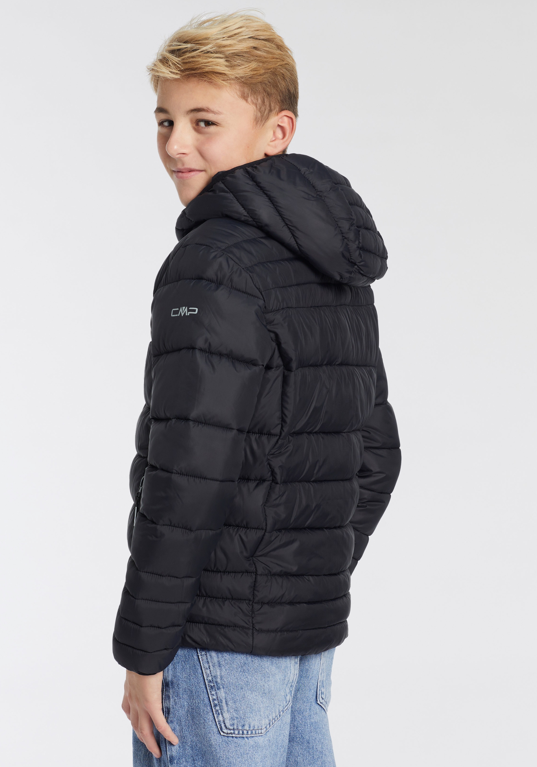 CMP Steppjacke »KID JACKET FIX HOOD« mit Kapuze wärmend & winddicht & wasserabweisend, für Kinder, Übergangsjacke