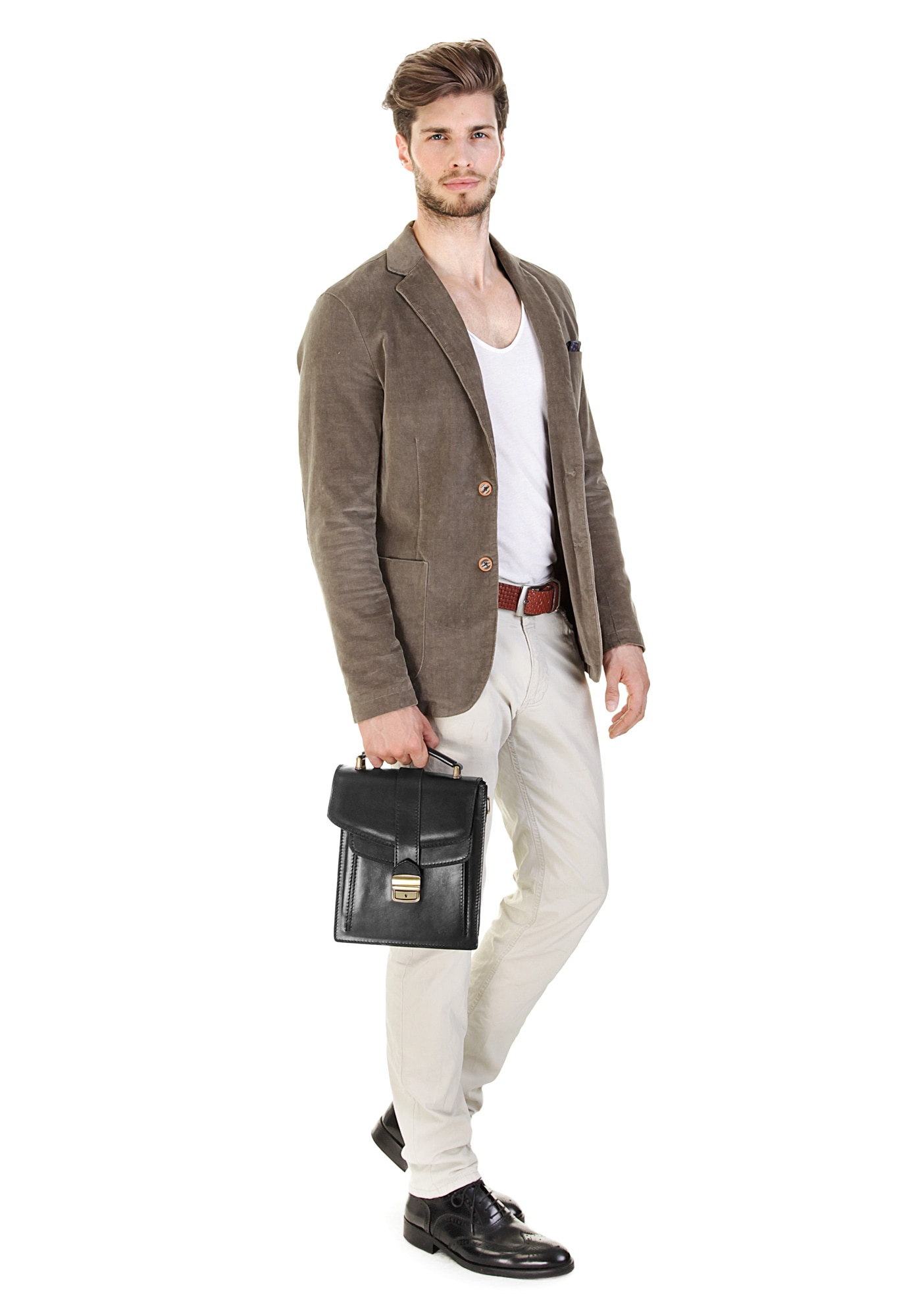 Bagan Umhängetasche, echt Leder, Made in Italy