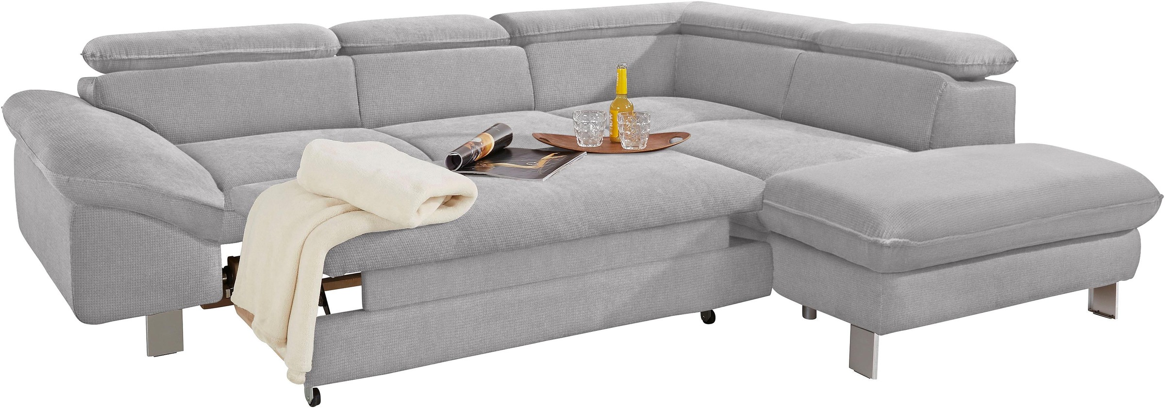 COTTA Ecksofa »Driver L-Form«, mit Kopfteilverstellung, wahlweise mit Bettfunktion & Bettkasten