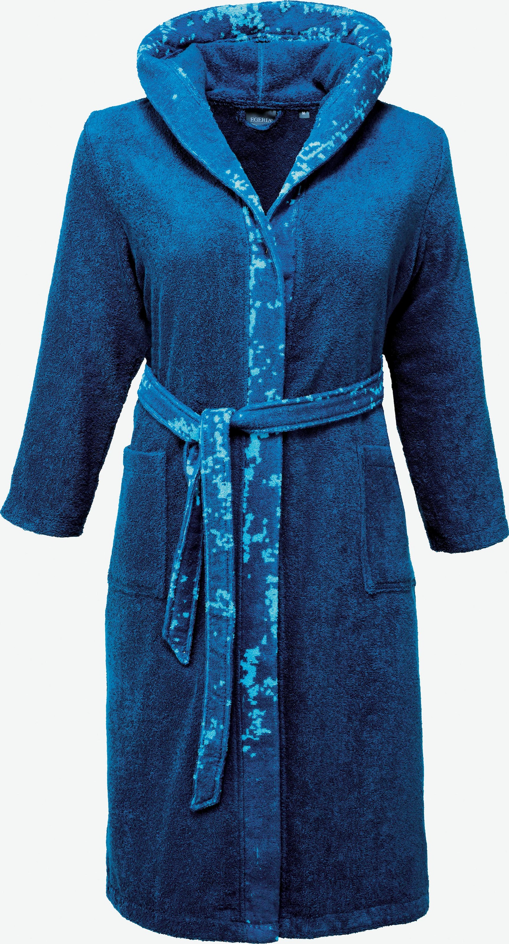 Egeria Damenbademantel »Rena«, (1 St.), mit farblich abgesetzter Kapuze und  Bindegürtel, 100% Baumwolle bequem und schnell bestellen