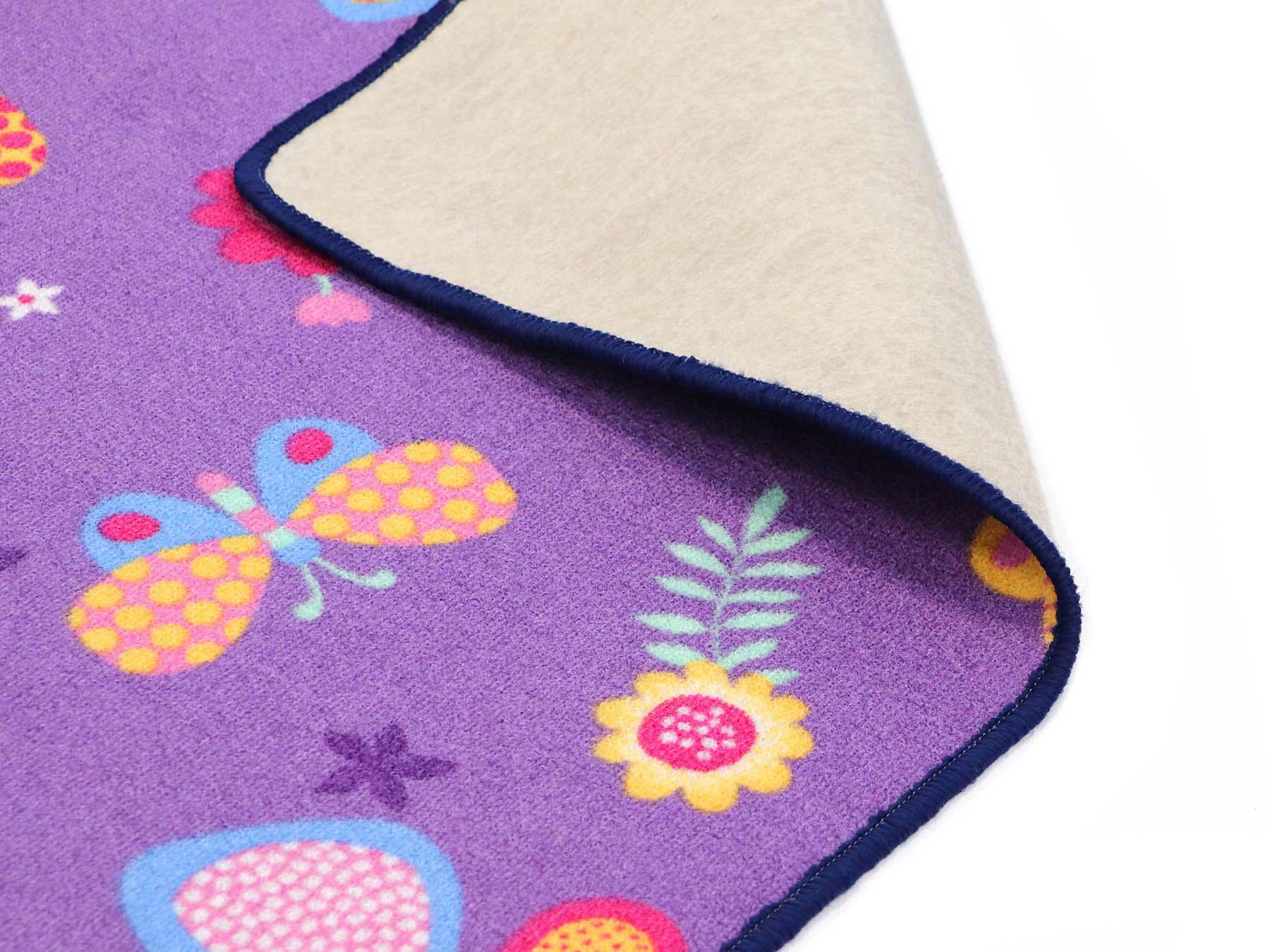 Primaflor-Ideen in Textil Kinderteppich »PAPILLON, Made in Belgium«, rechteckig, 6,5 mm Höhe, Motiv Schmetterlinge, Kinderzimmer