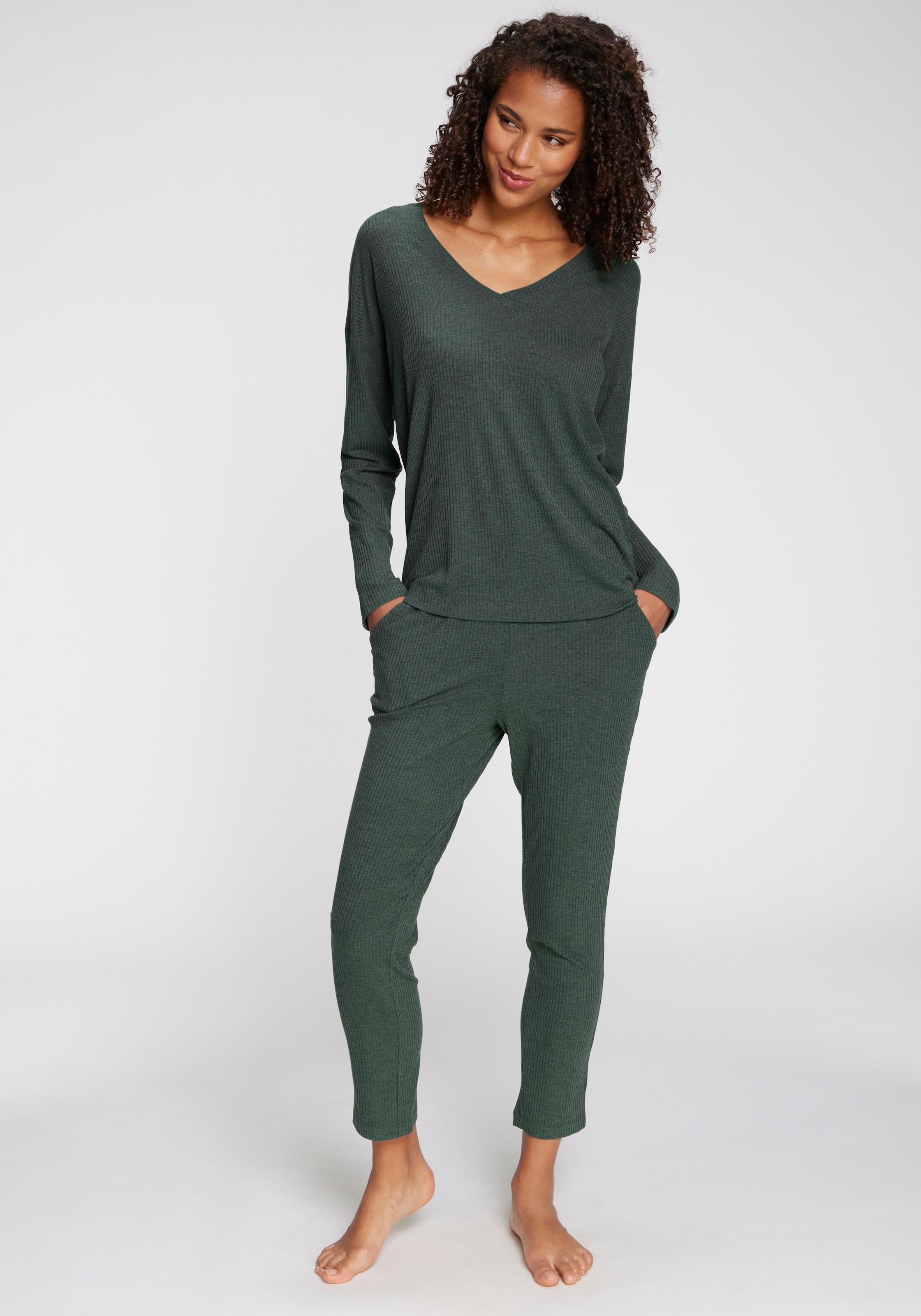 s.Oliver Pyjamahose  aus weicher Rippqualität