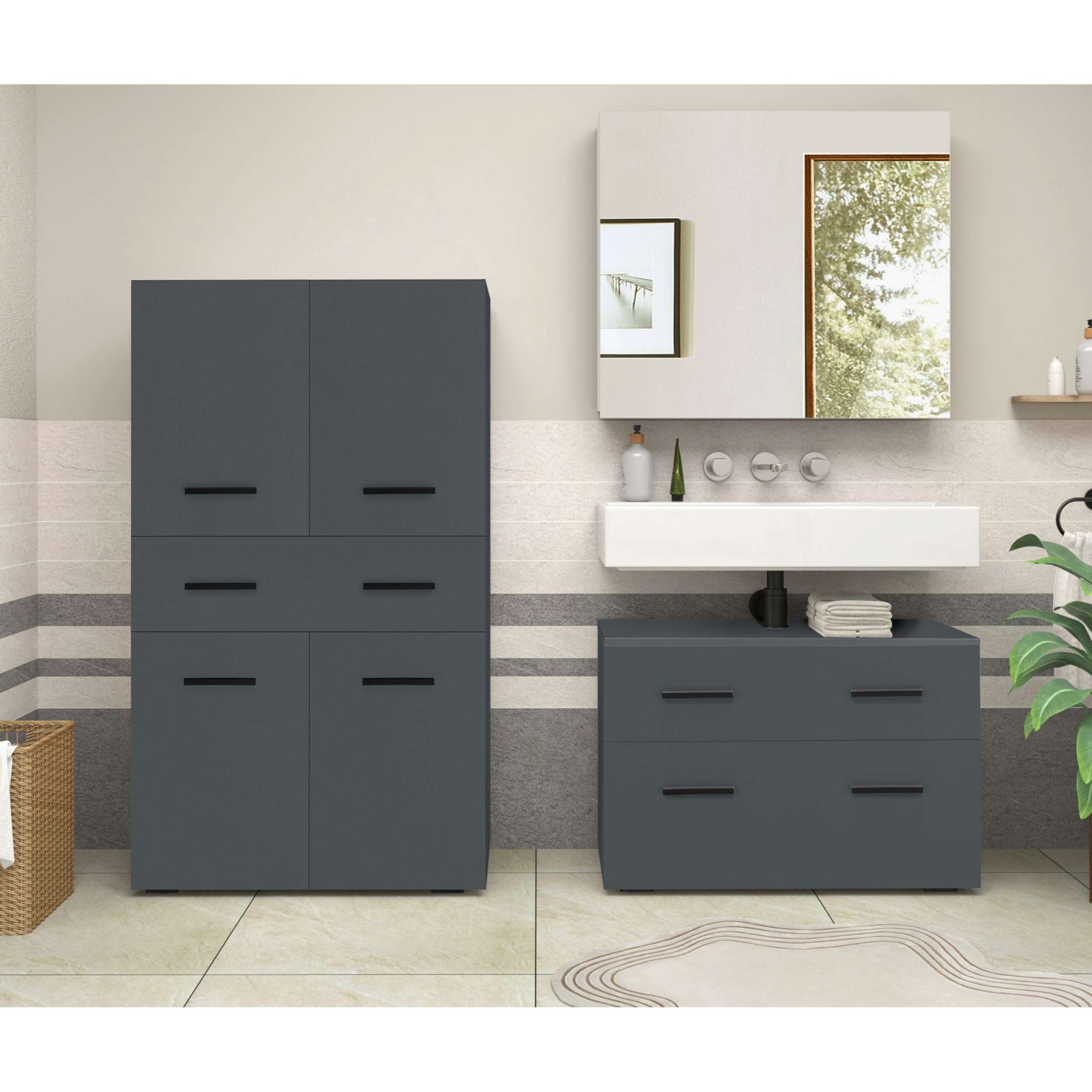 INOSIGN Midischrank "Skara" mit zwei variablen Einlegeböden günstig online kaufen