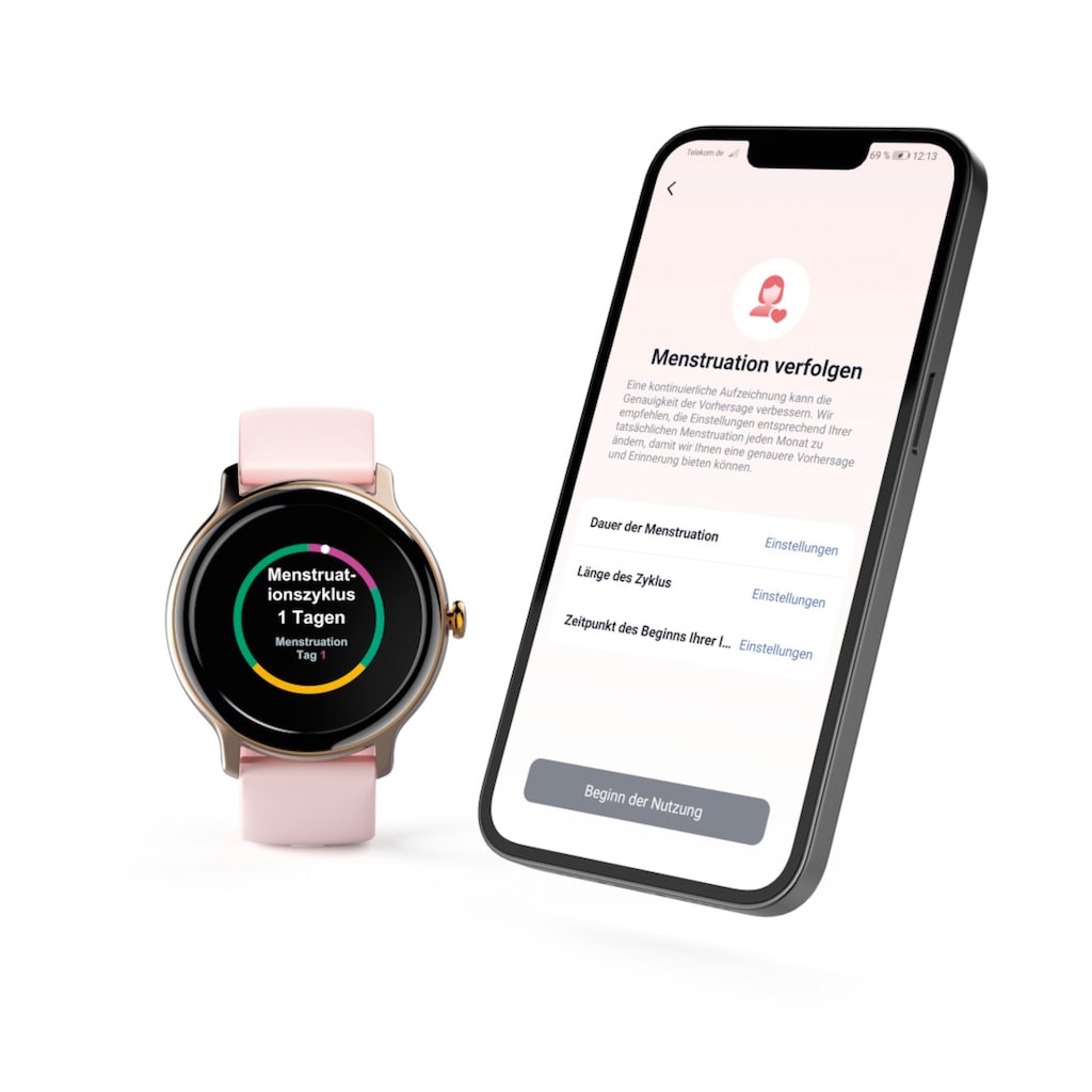 Hama Smartwatch »Smartwatch Damen Herren, Fitnesstracker, wasserdicht, Blutsauerstoff«, (Herzfrequenz, Timer, Schritte, Kalorien, Schlaf, Stress, Tempo, Musik)