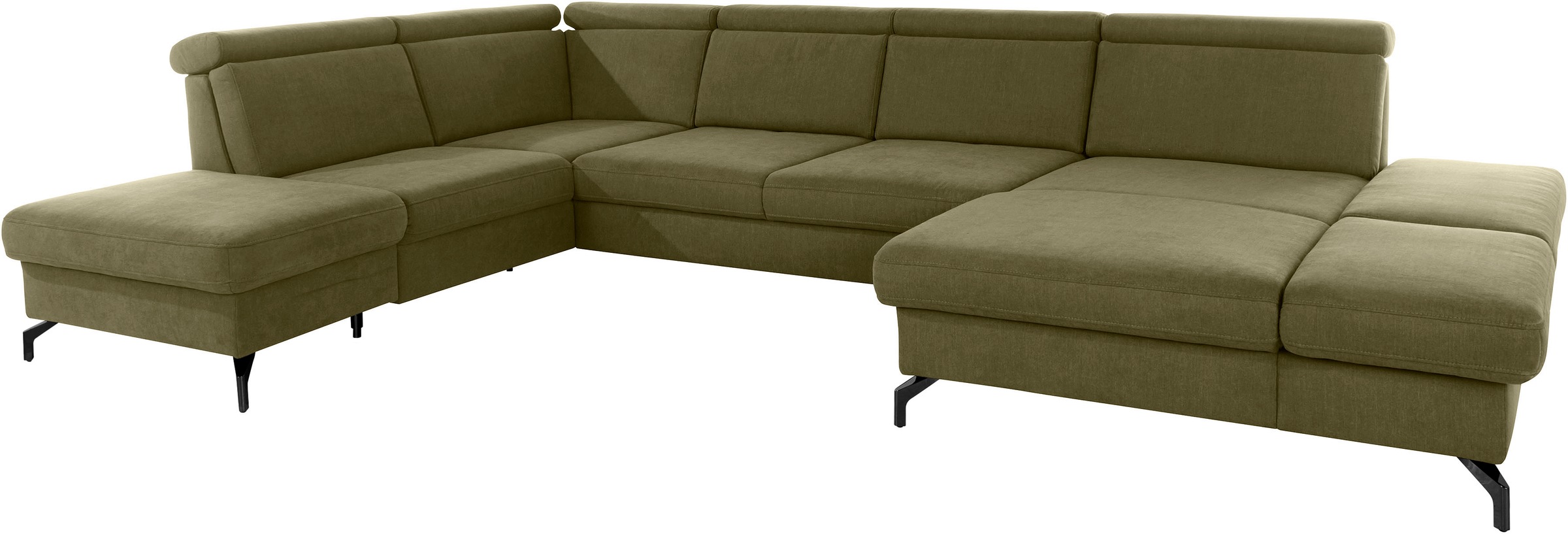 sit&more Wohnlandschaft »Brisbane U-Form«, Fußhöhe 12 cm, inklusive Sitztiefen-, Armteil- und Kopfteilverstellung