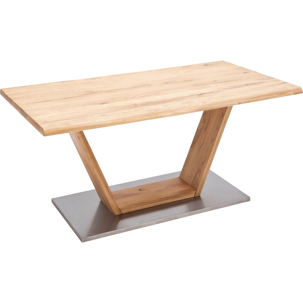 MCA furniture Esstisch »Greta«, Esstisch Massivholz mit Baumkante, gerader Kante oder Tischplatte