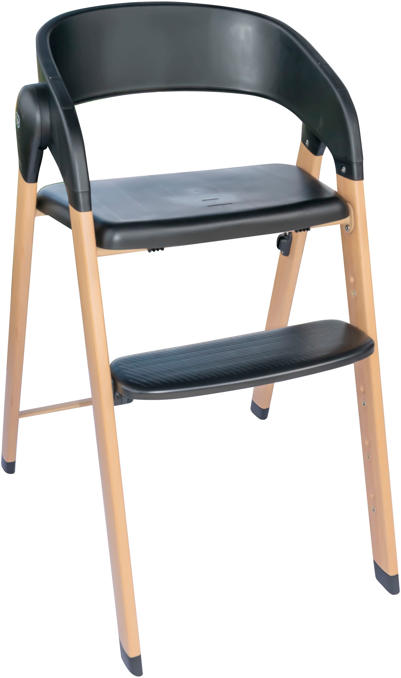 BabyGo Hochstuhl »Levels, black wood optic«, platzsparend zusammenklappbar