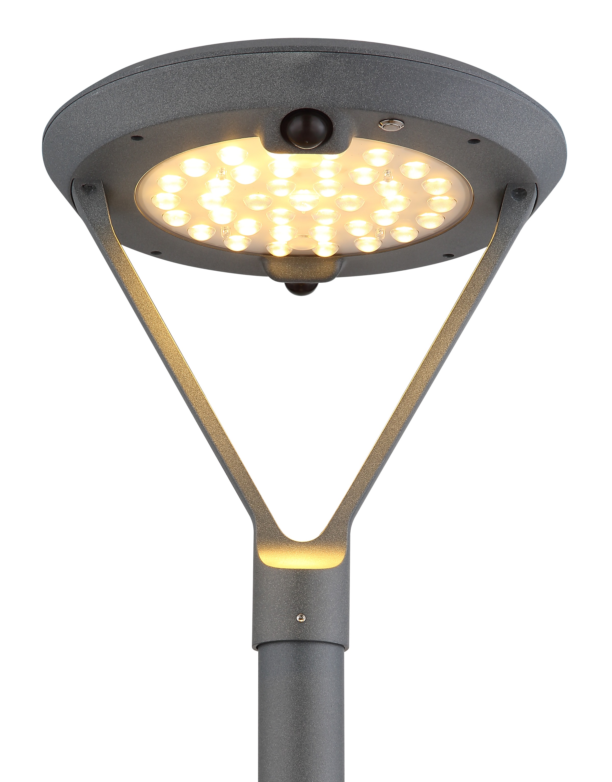 GLOBO LIGHTING LED Solarleuchte »SOLARLEUCHTE ALUMINIUM DRUCKGUSS GRAU, 1XLED« LED-Modul 1 Stk. Warmweiß Solar Garten Terrasse Außenbeleuchtung Dekoleuchten