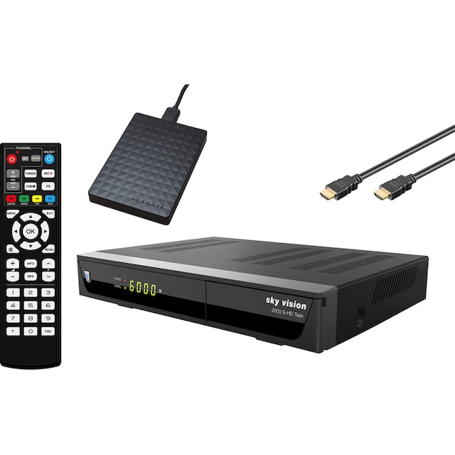 Sky Vision SAT-Receiver »2000 S-HD Twin + ext. USB HDD 1TB«, (LAN (Ethernet)  USB-Mediaplayer) auf Raten kaufen