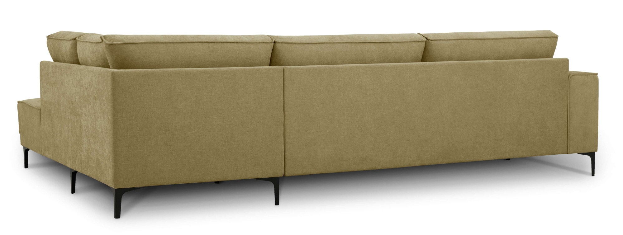 Places of Style Ecksofa »Polsterecke Oland, Struktur, Flachgewebe, Luxus-Microfaser, Boucle«, L-Form, 289 cm, Wellenunterfederung, Skandi-Design, Metallfüße