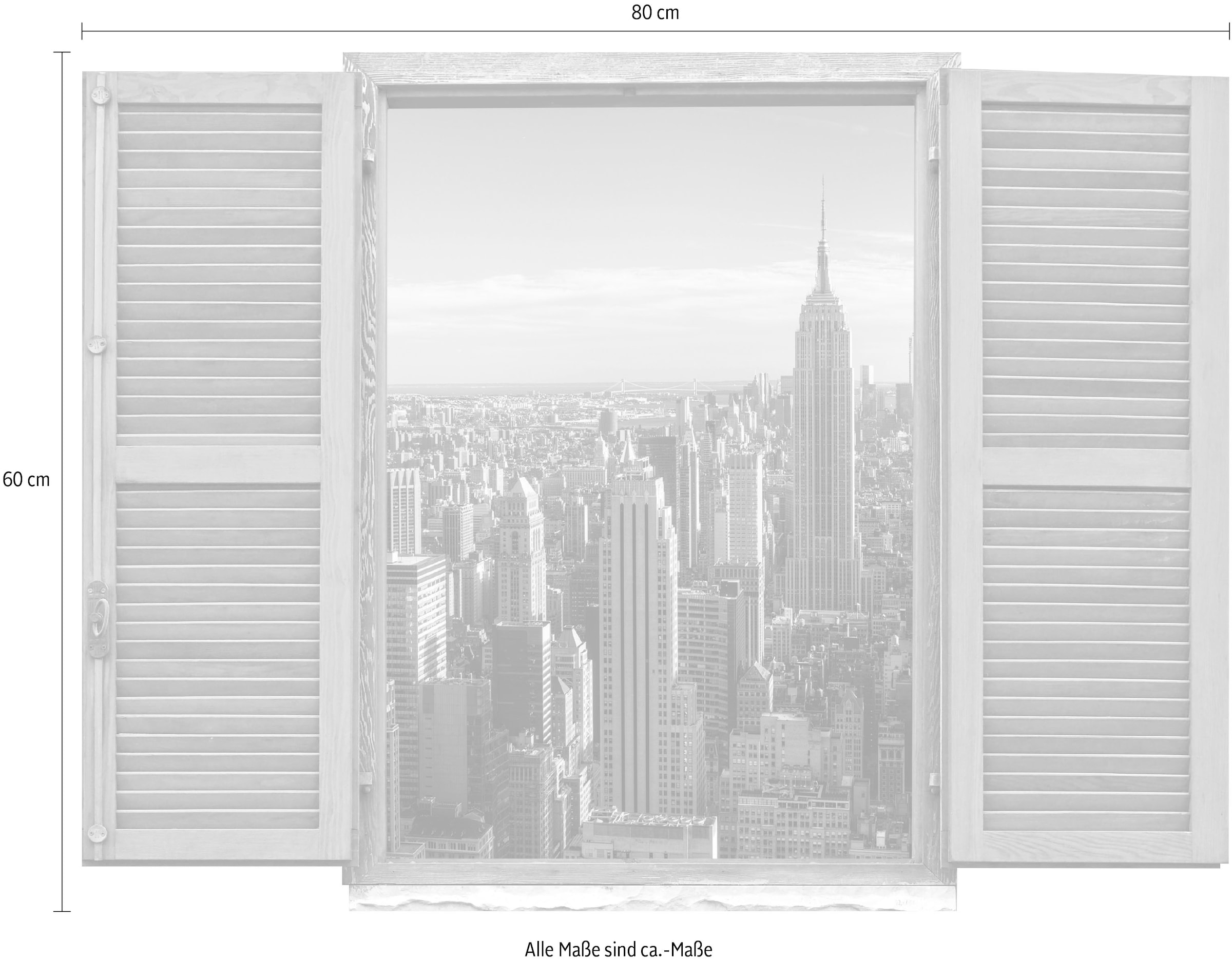 queence Wandtattoo »New York«, (1 St.), Wandsticker, Wandbild, selbstklebend, 3D, Fenster