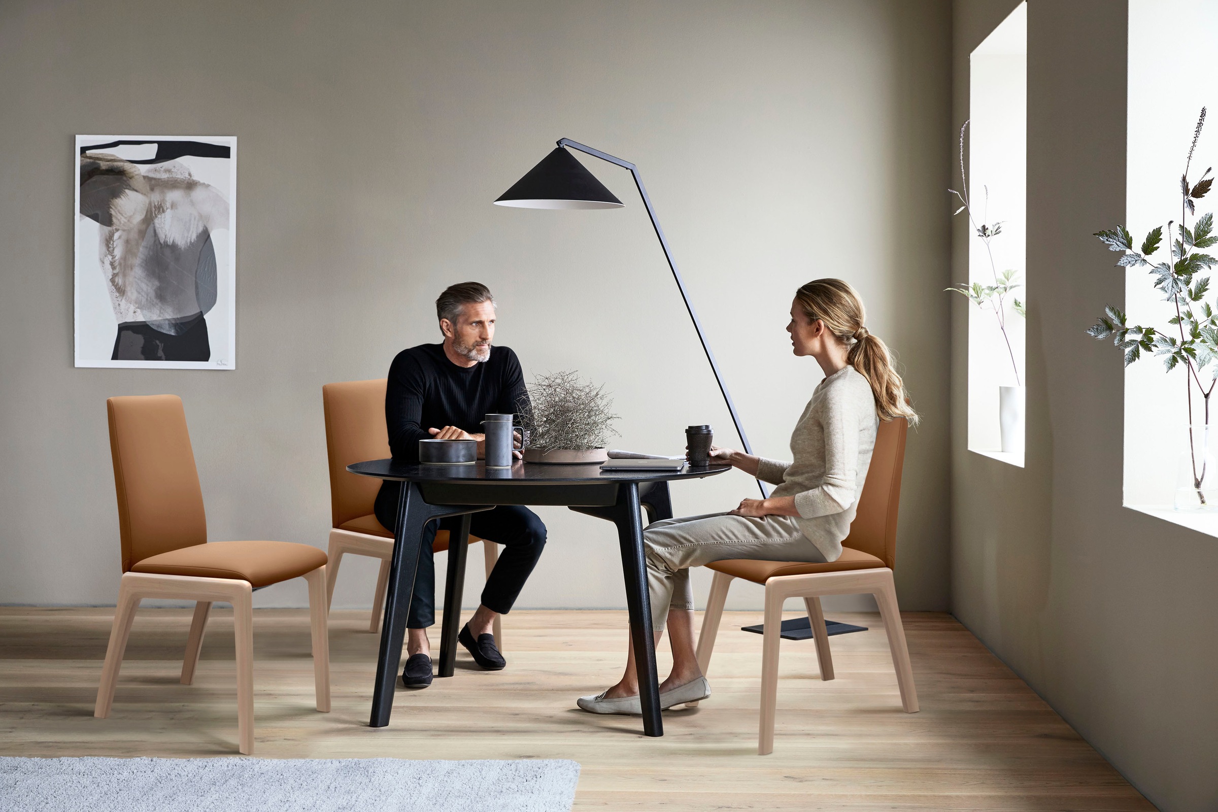Stressless® Polsterstuhl »Laurel«, Leder PALOMA, Low Back, Größe L, mit abgerundeten Beinen in Schwarz