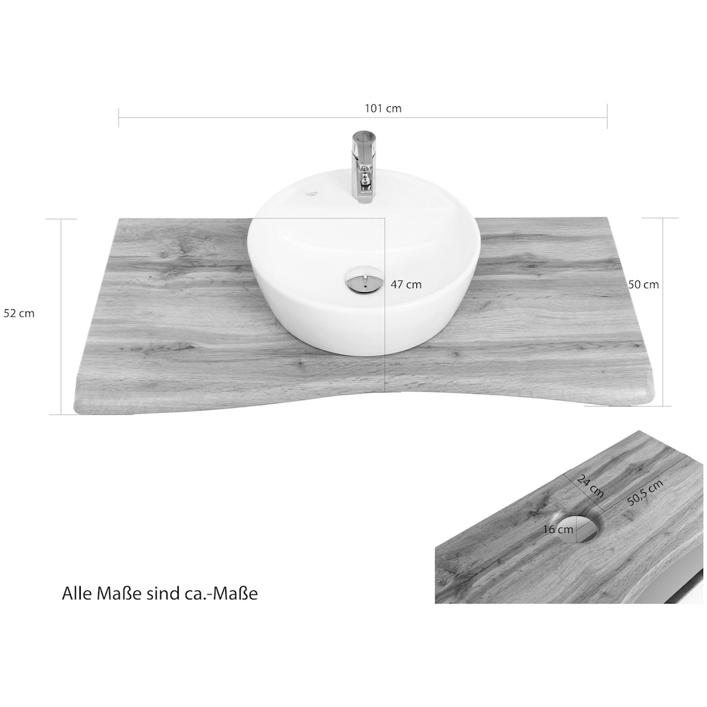 HELD MÖBEL Badmöbel-Set »Stubach«, (2 St., Spiegelschrank und Waschtisch)