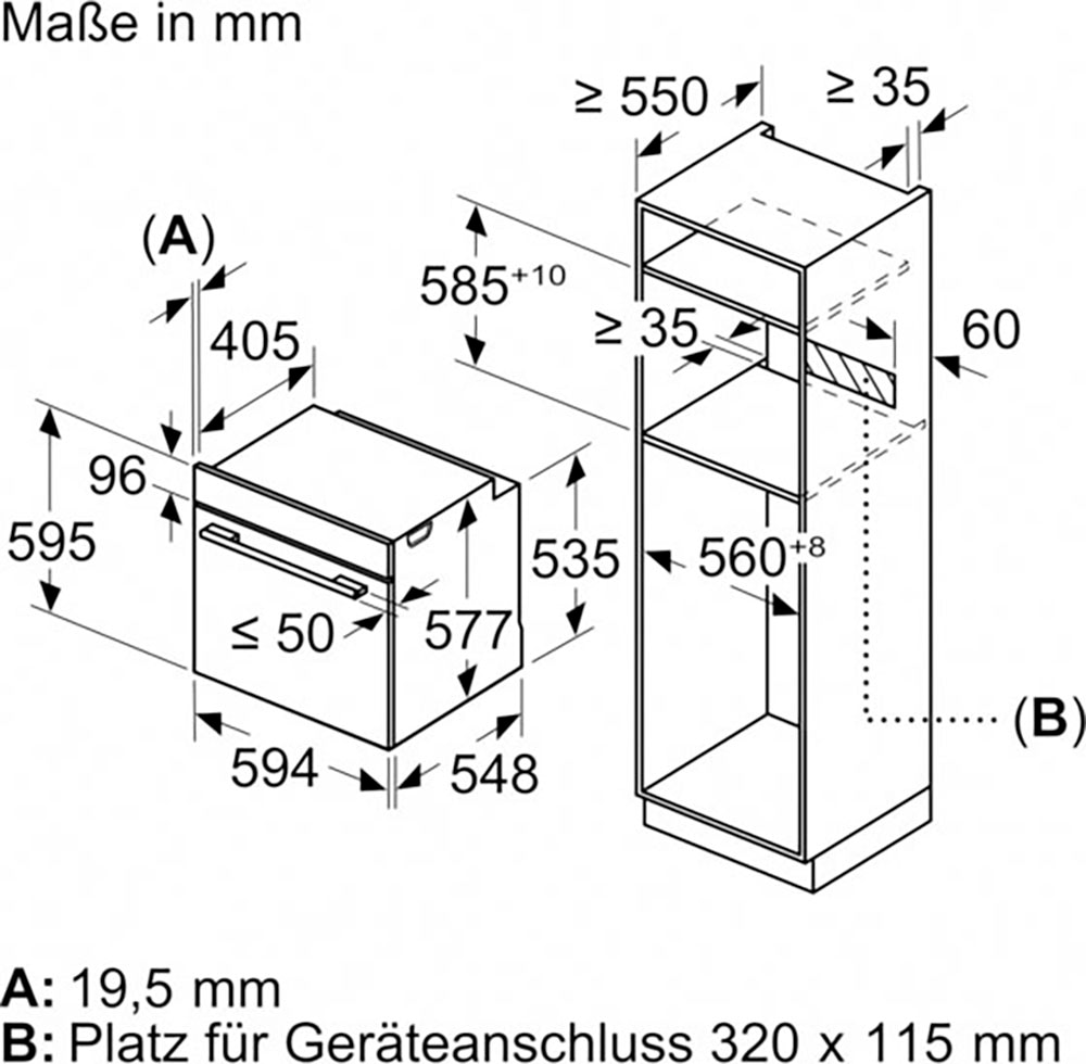 NEFF Einbaubackofen N 50 »B3ACE2AG0«, mit Teleskopauszug nachrüstbar, EasyClean®, voll versenkbare Backofentür dank Hide®