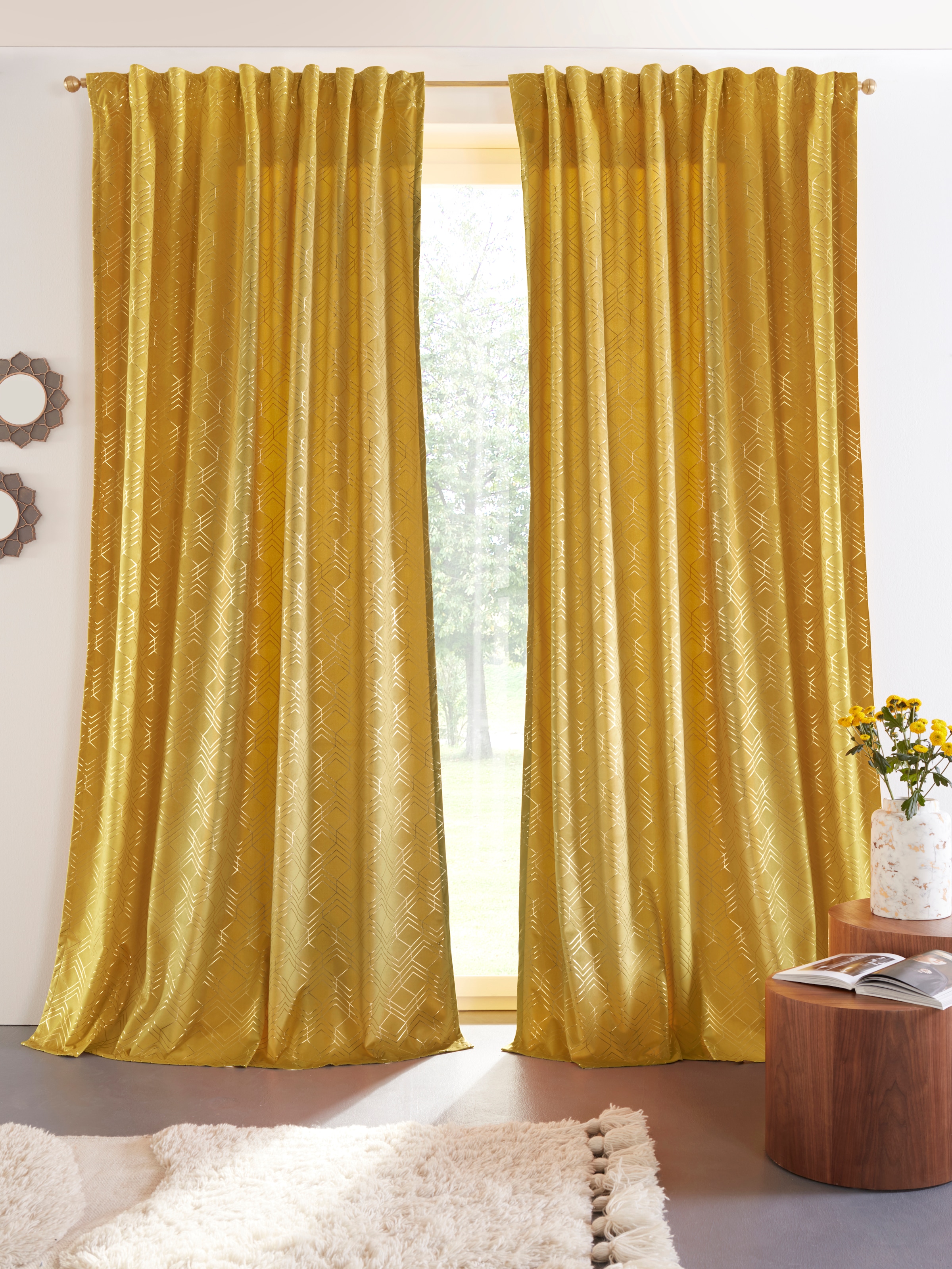 my home Vorhang »Velvet Foil«, bestellen online (2 St.), Samt