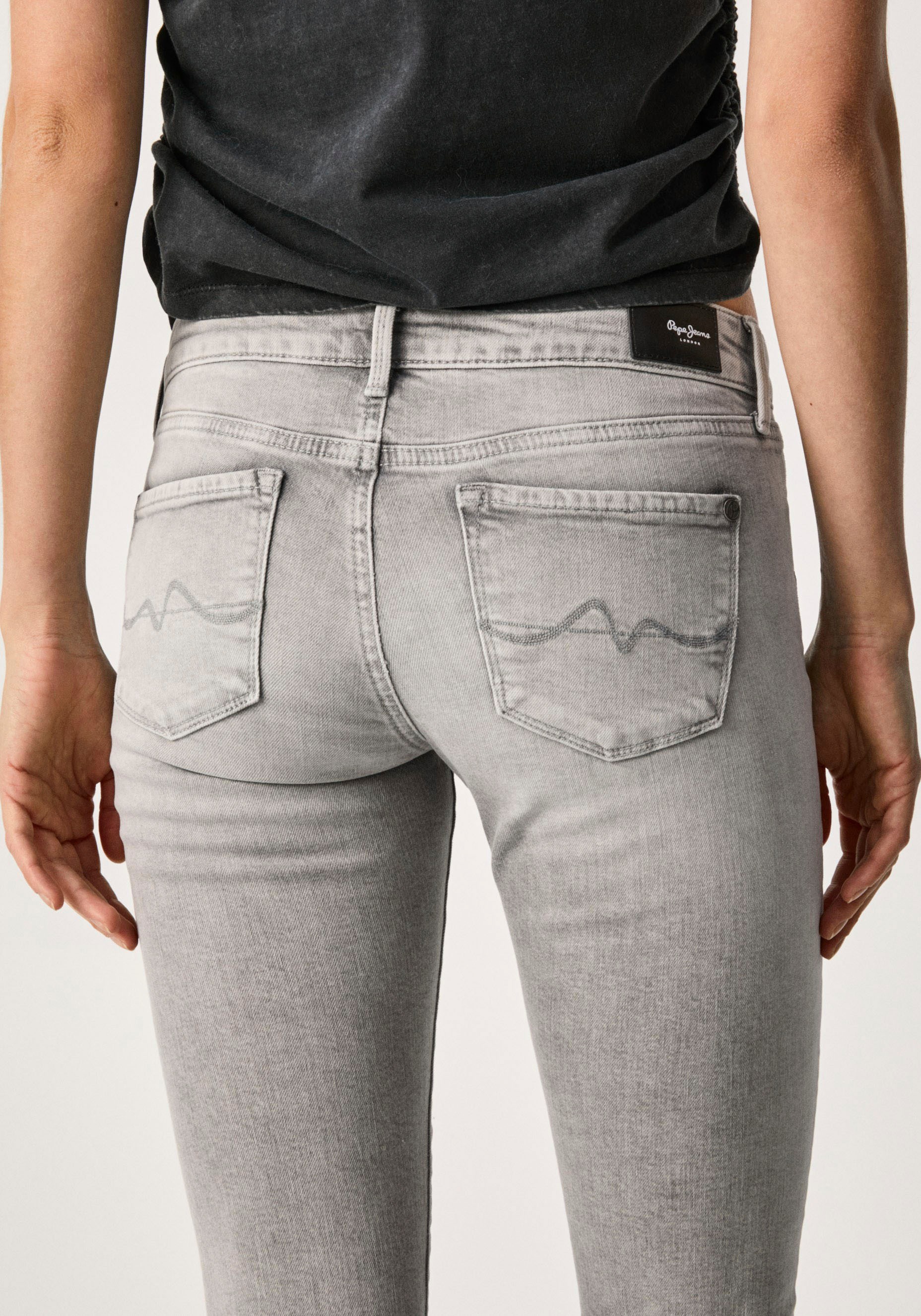 Skinny-fit-Jeans »SOHO«, Pepe Stretch-Anteil bequem Jeans im Bund mit kaufen 1-Knopf 5-Pocket-Stil und