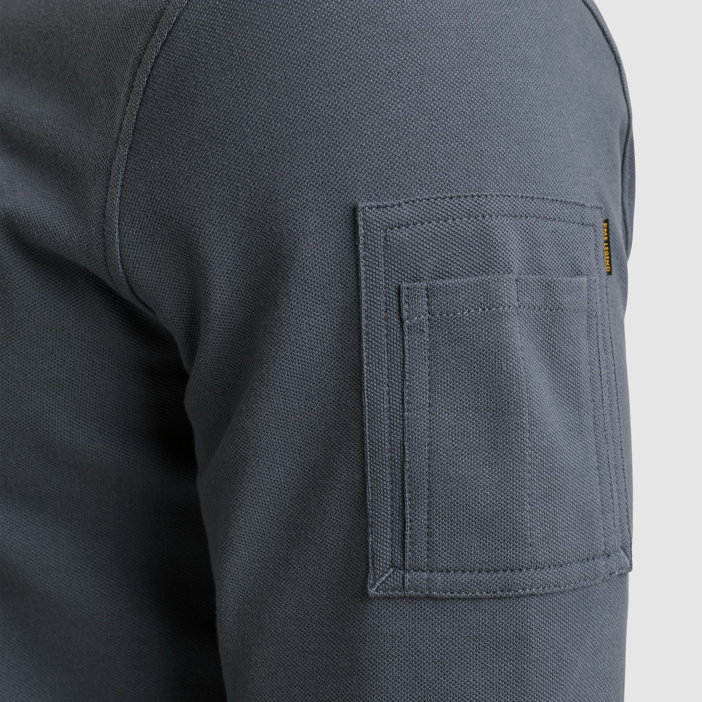 PME LEGEND Langarm-Poloshirt mit Logo Stickerei