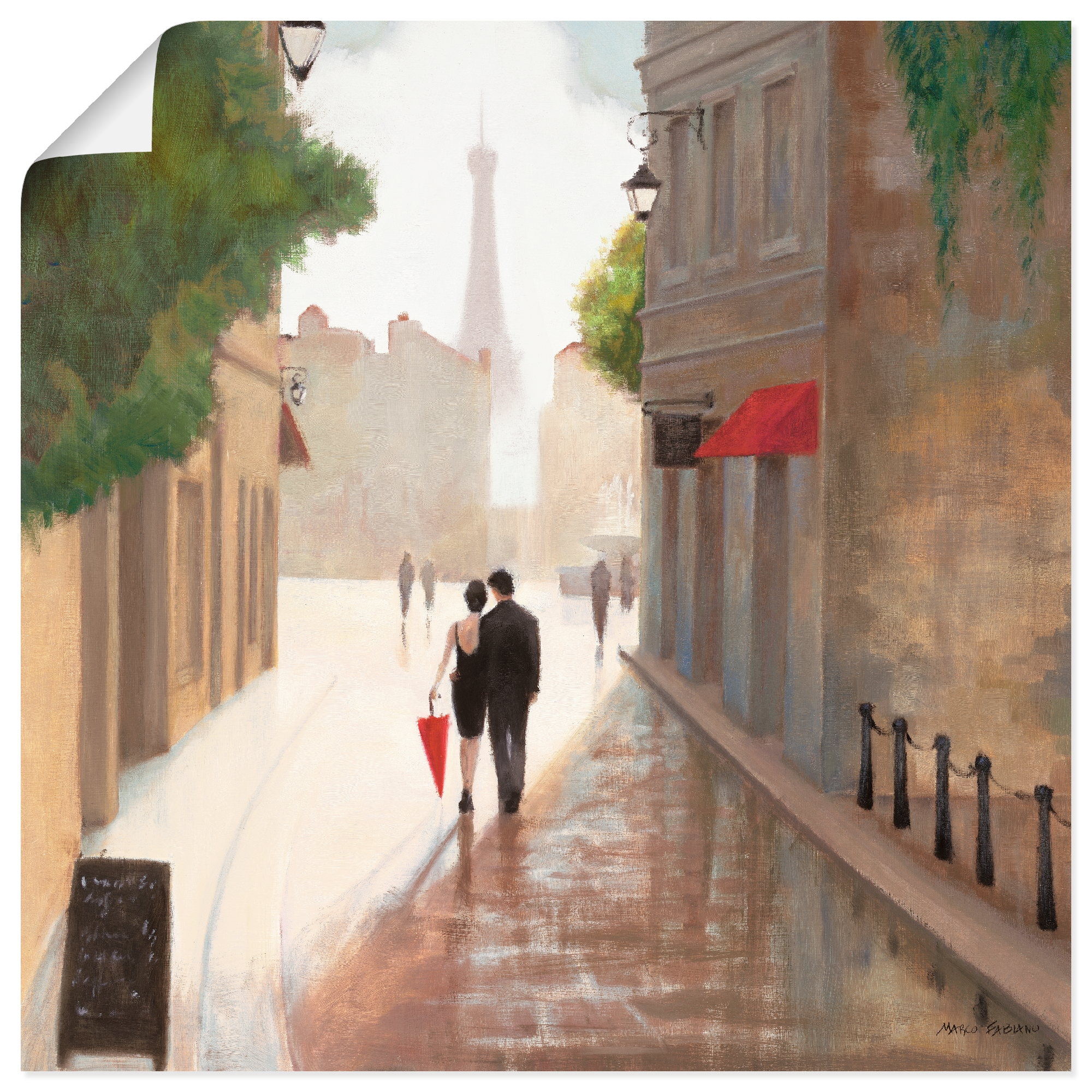 als Wandbild »Paris Poster Artland versch. (1 Rechnung St.), oder Frankreich, bestellen Romanze Wandaufkleber auf Leinwandbild, Größen in I«,