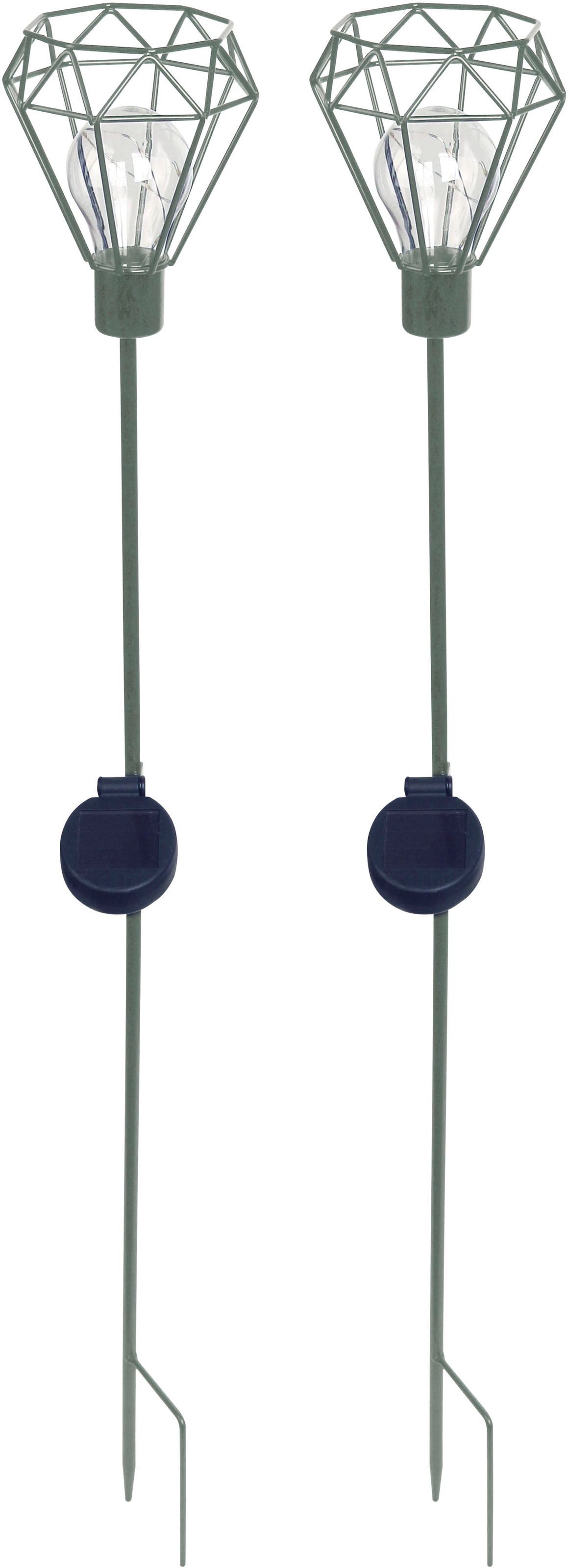 LUXFORM Gartenleuchte »Solar-Erdspieß-Gartenlampe - Diamond - 2 Stück«, Leu günstig online kaufen