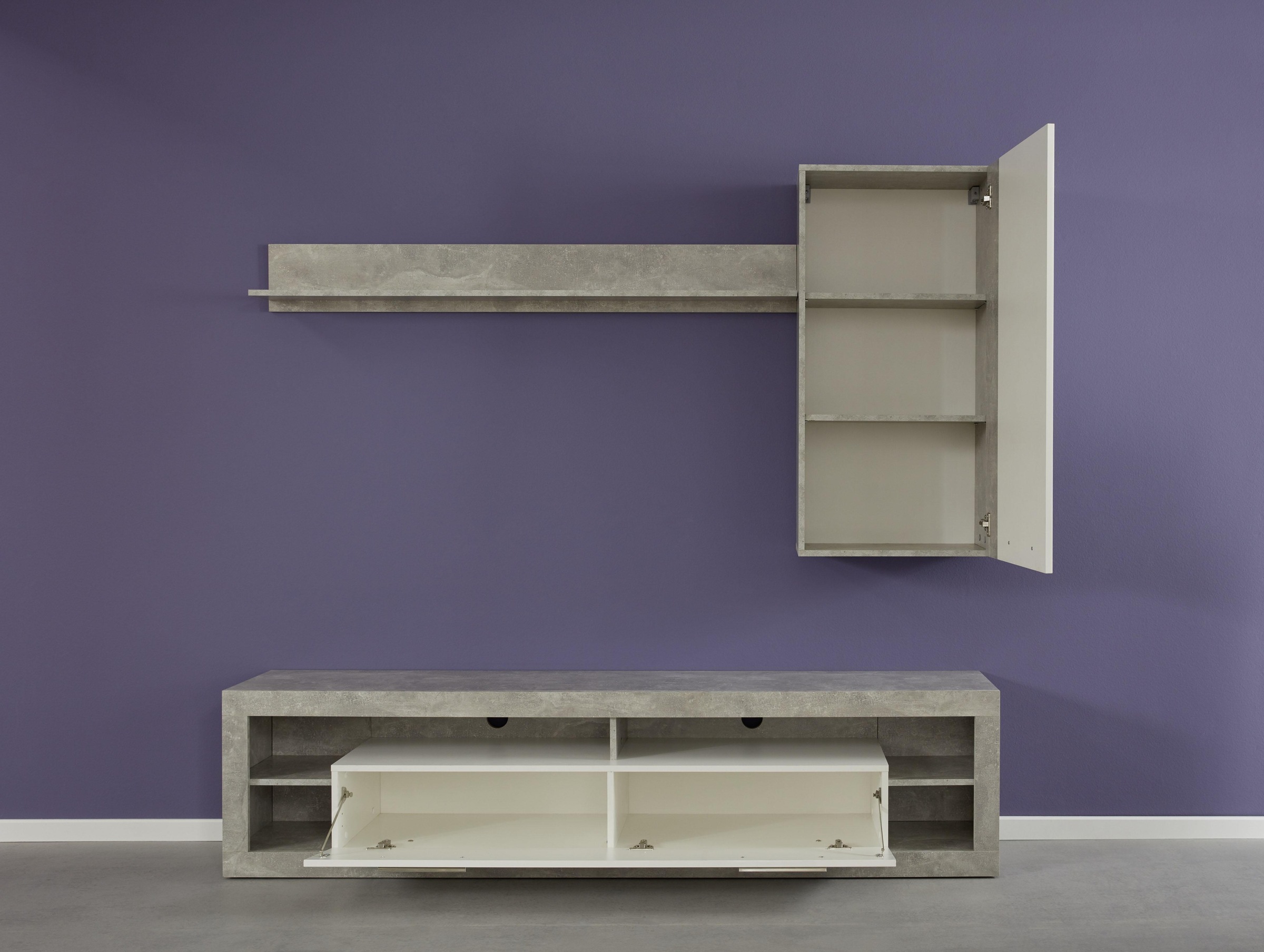 INOSIGN Hängevitrine »Gwendolyn«, Hängeschrank fürs Wohnzimmer mit 3 Fächern - (B/T/H) 52/31/103 cm