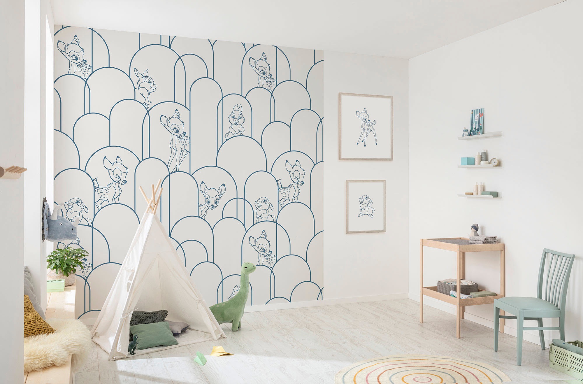 Komar Vliestapete »Digitaldruck Vlies - Hide away Bambi - Größe 250 x 250 cm«, bedruckt, Kinderzimmer