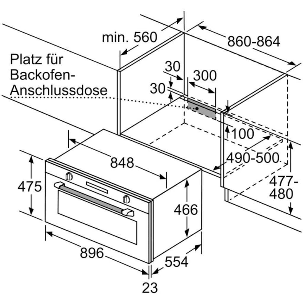 SIEMENS Einbaubackofen »VB558C0S0«, iQ500, VB558C0S0, mit 1-fach-Teleskopauszug