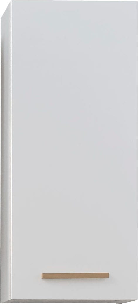 Saphir Hängeschrank »Quickset 931 Wand-Badschrank mit 1 Tür, Weiß Glanz, 30 cm breit«, Badezimmer-Hängeschrank inkl. Türdämpfer, Holzgriff Eiche