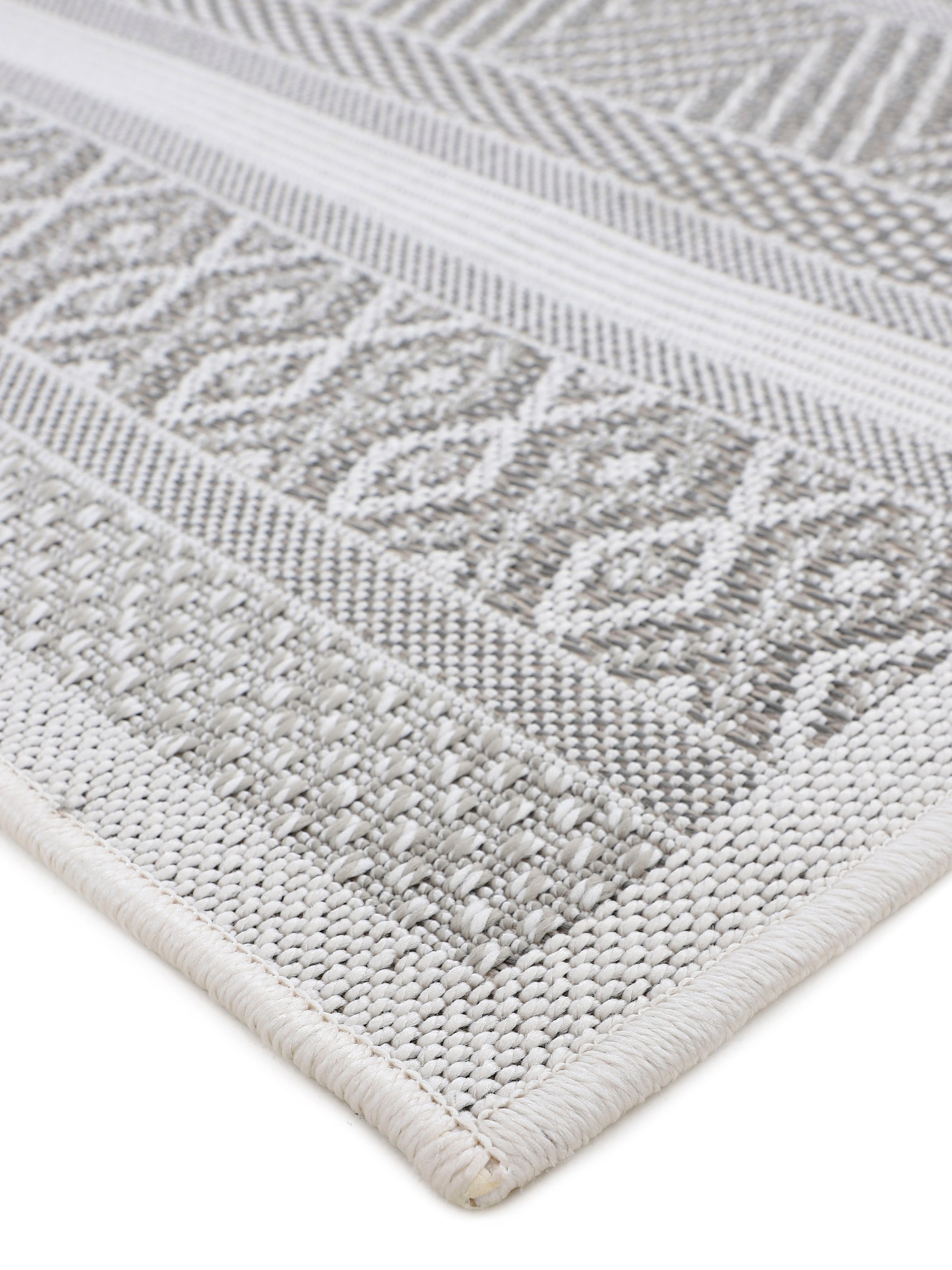 carpetfine Läufer »Boho 101«, rechteckig, 4 mm Höhe, robustes Flachgewebe, Sisal Optik, UV-beständig, Außenbereich