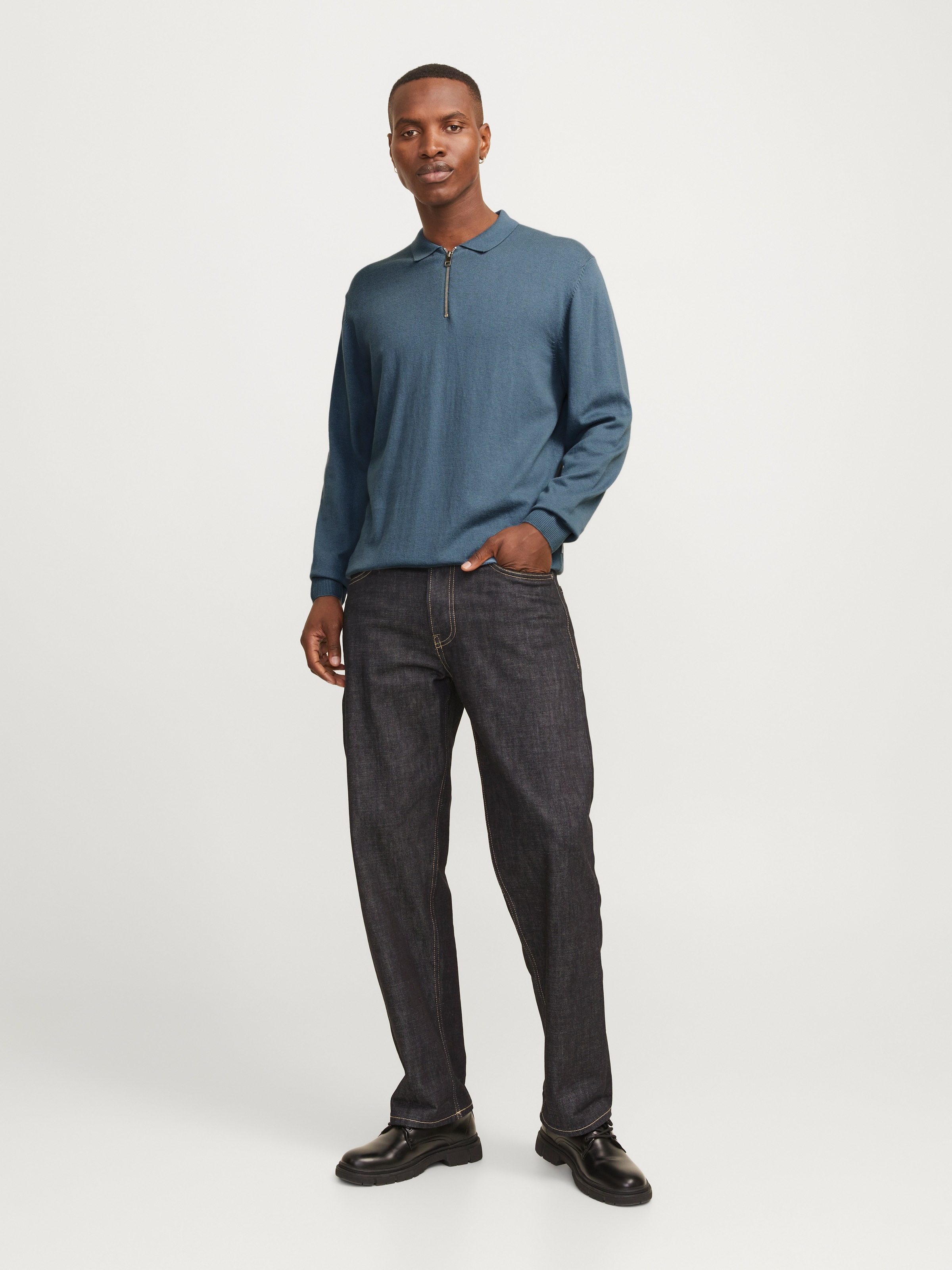 Jack & Jones Polokragenpullover »JJEEMIL KNIT POLO HALF ZIP LS NOOS«, mit Polo Kragen