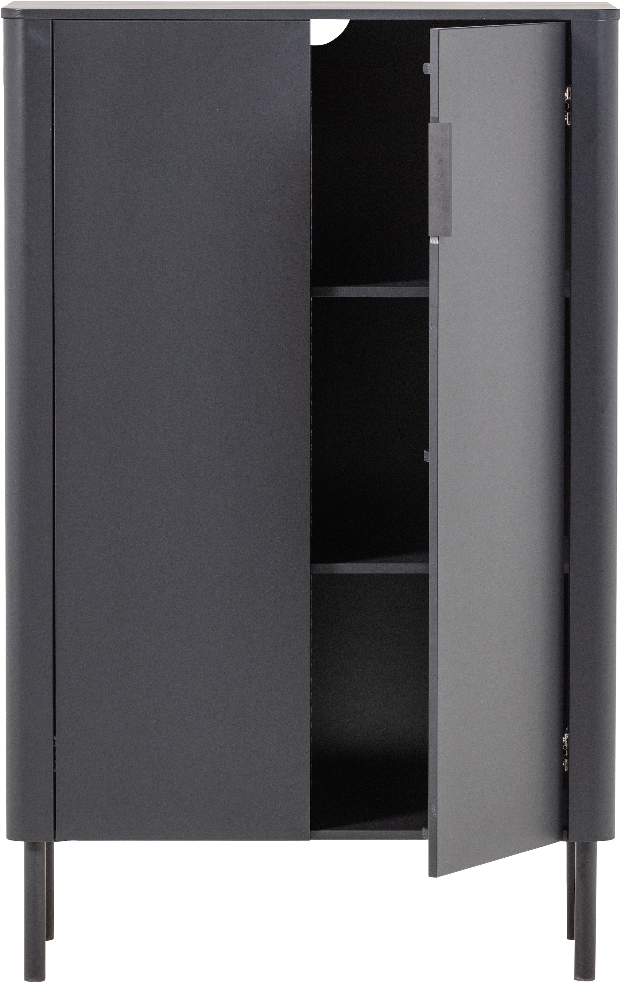 WOOOD Highboard »Gunnar FSC®-Mix Massivkiefer mit Dämpfung Funktion, 85 x 39 x 135 cm« Tragkraft 15 kg pro Boden, einfach zu montieren, sichtbare Maserung