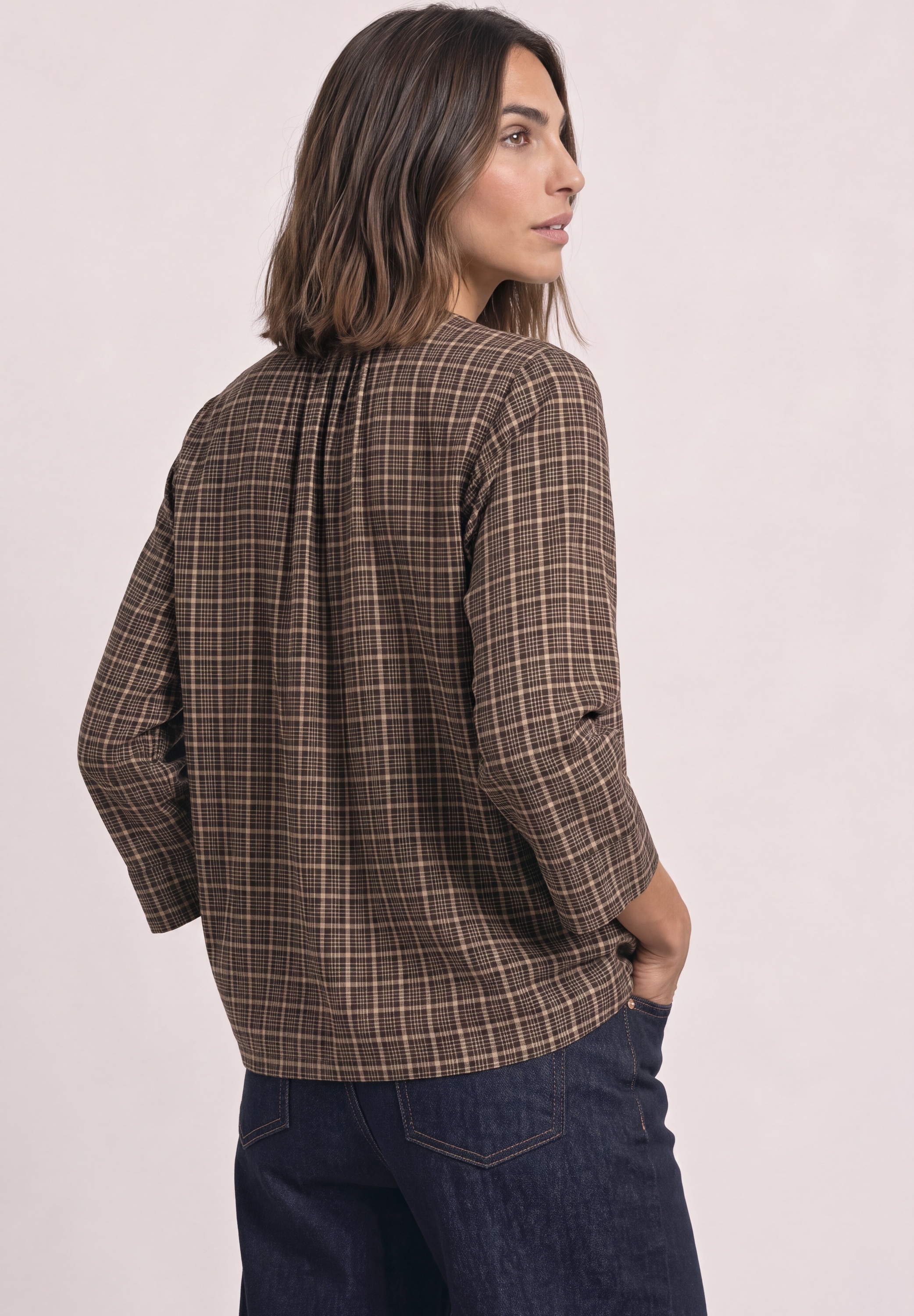 STREET ONE Druckbluse 3/4-Tunika-Bluse mit Splitneck und Allover-Print