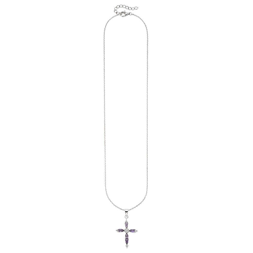 Firetti Kette mit Anhänger »Schmuck, Geschenk, Silberkette mit Kreuzanhänger«, mit Zirkonia (synth.)