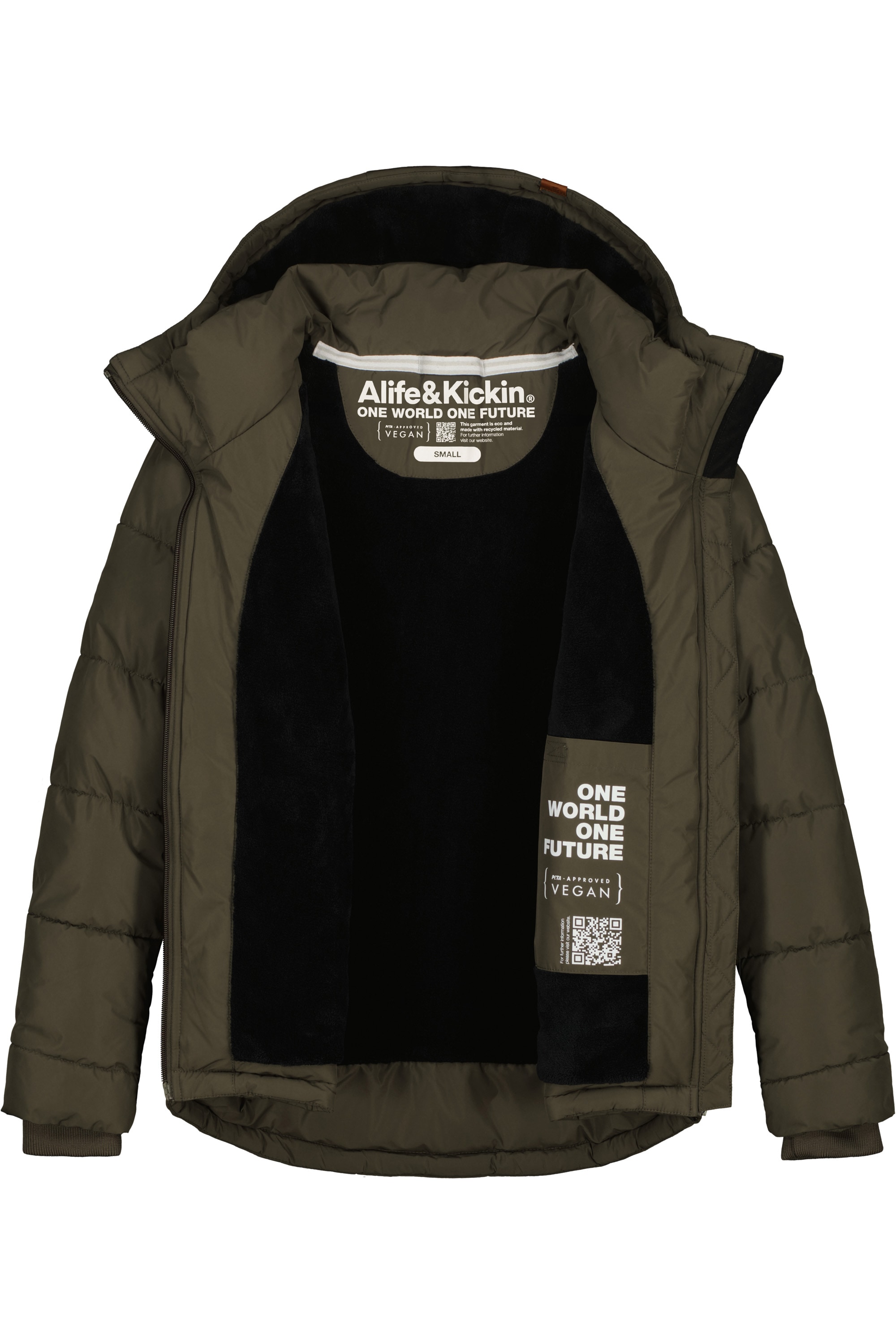 Alife & Kickin Winterjacke »Damen JuanaAK«, mit Kapuze, Kurze warme Jacke mit gefütterter Kapuze, in schmaler Passform