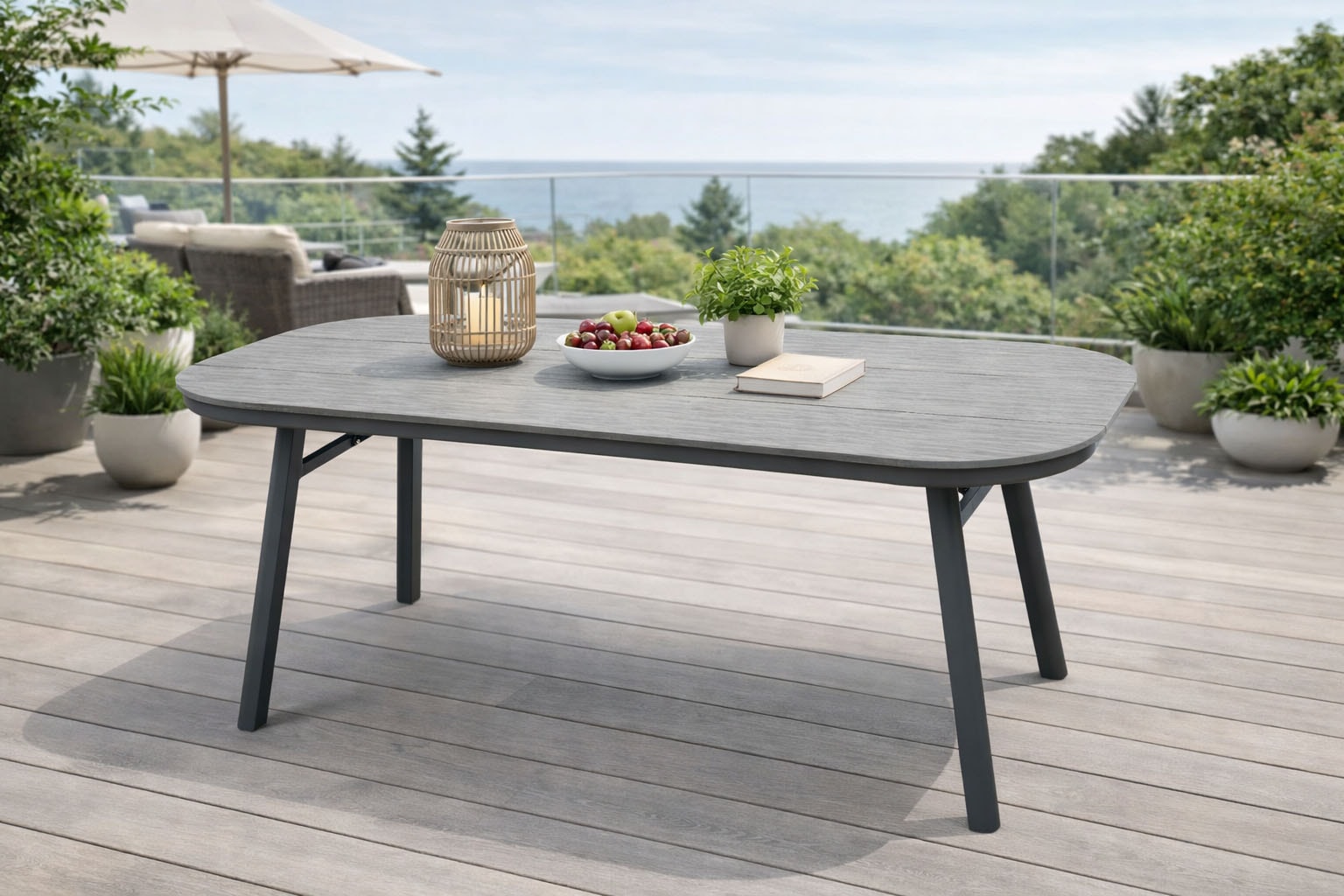 Destiny Garten-Essgruppe »TORNO SAN MARINO« Set, 5 tlg. Essgruppe 4 Se + Tisch 180x90 cm OV, anth.