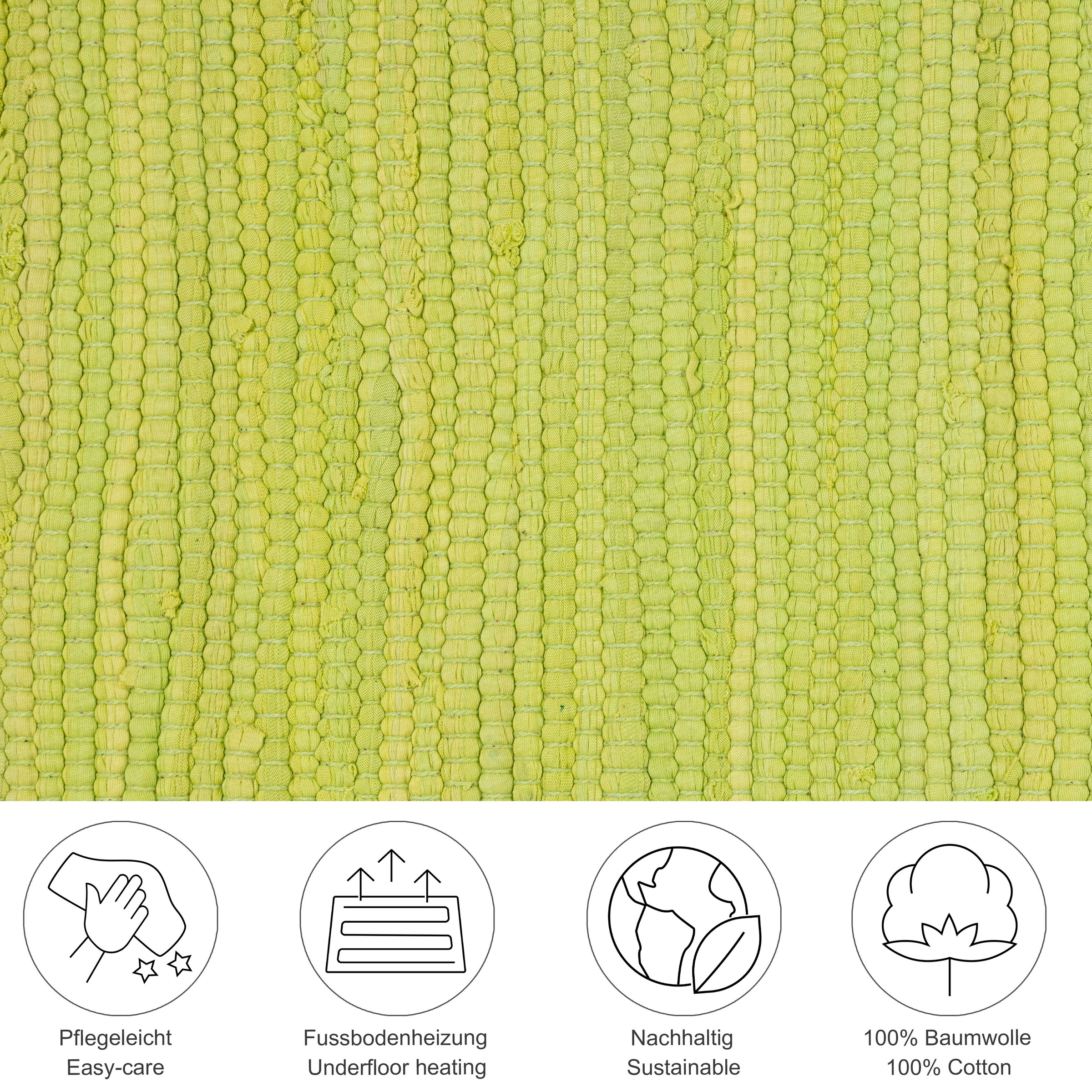 THEKO Teppich »Happy Cotton«, rechteckig, 5 mm Höhe, Handweb Teppich, Flach günstig online kaufen