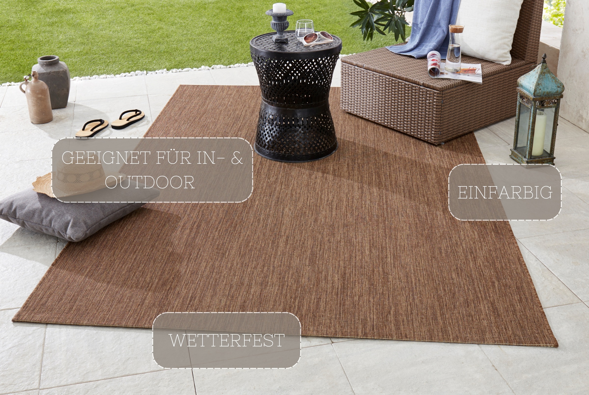 NORTHRUGS Teppich »Match«, rechteckig, 8 mm Höhe, In-& Outdoor, Kurzflor, L günstig online kaufen