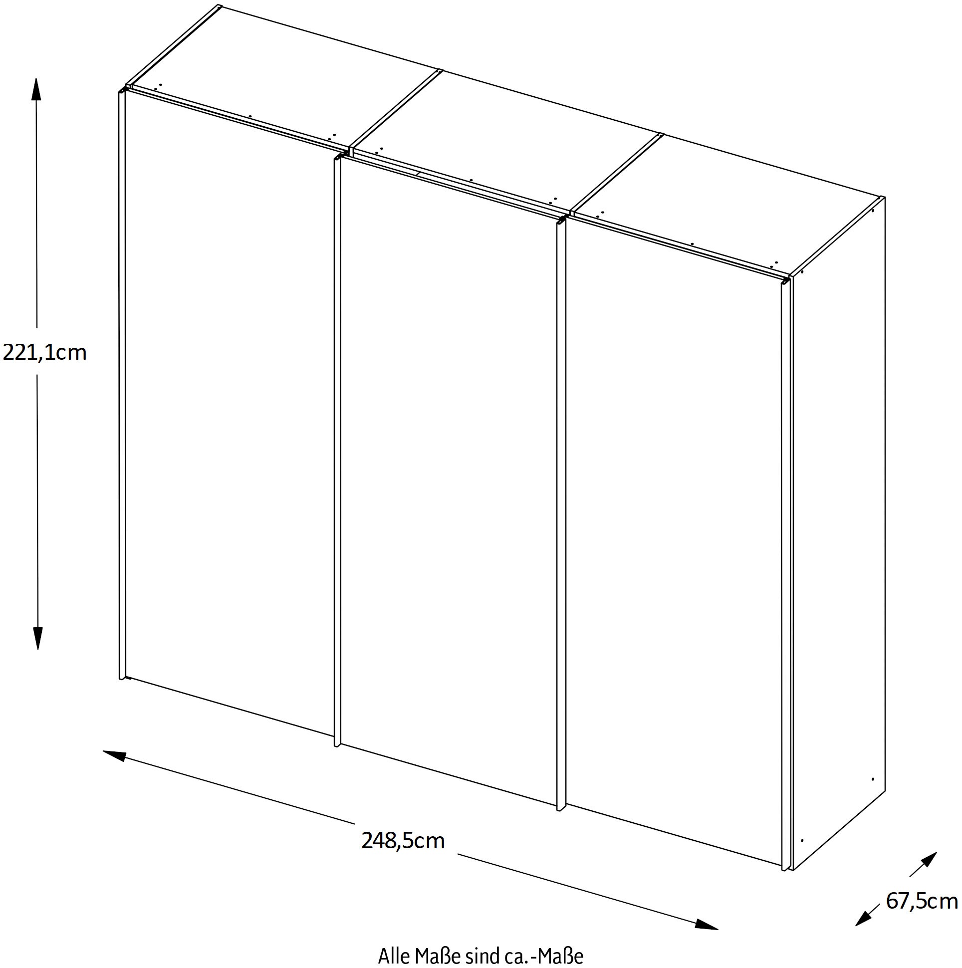 STAUD Schwebetürenschrank »Includo, Made in Germany«, Mit Spiegeltüre und vier verschiedenen Ausstattungsvarianten
